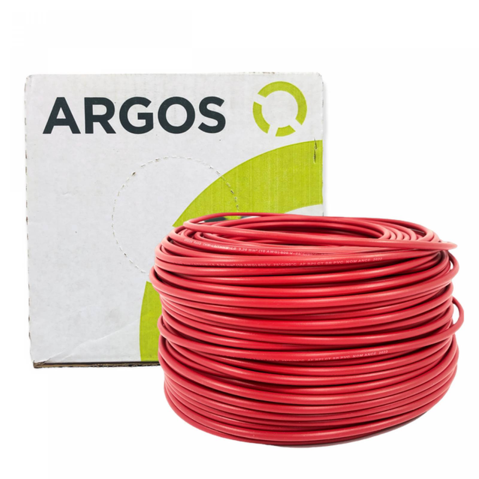Cable de cobre THHW-LS calibre 10 Rojo 100m ARGOS 1100101 