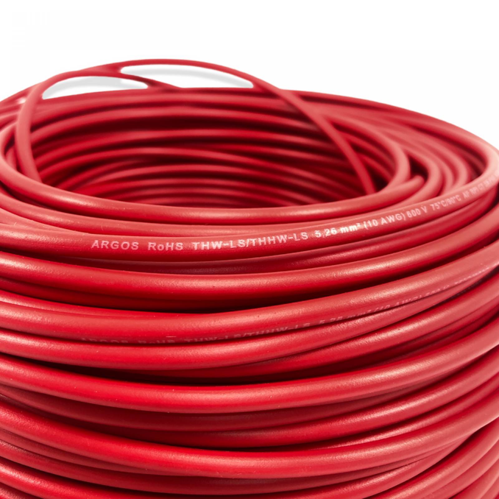 Cable de cobre THHW-LS calibre 10 Rojo 100m ARGOS 1100101 