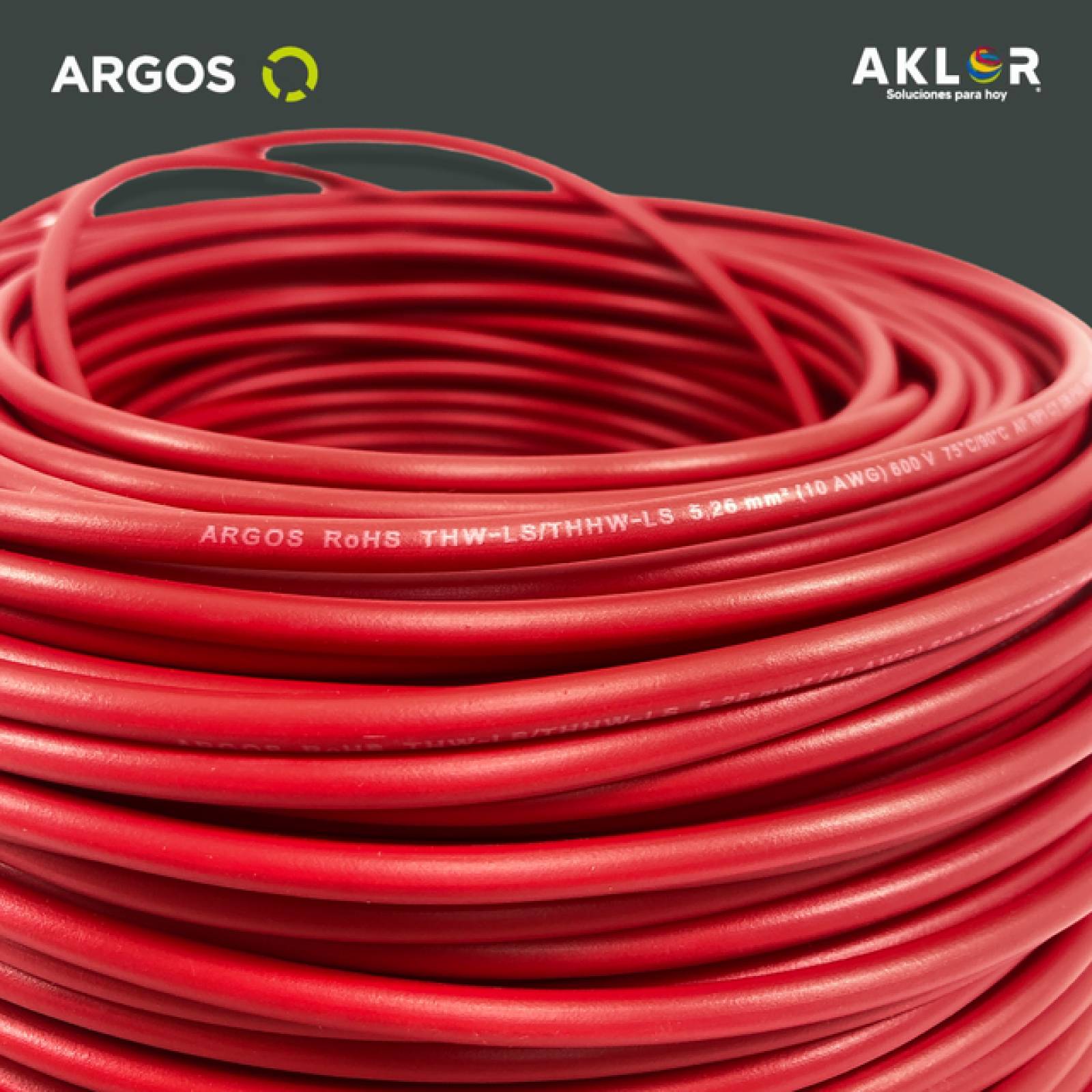 Cable de cobre THHW-LS calibre 10 Rojo 100m ARGOS 1100101 