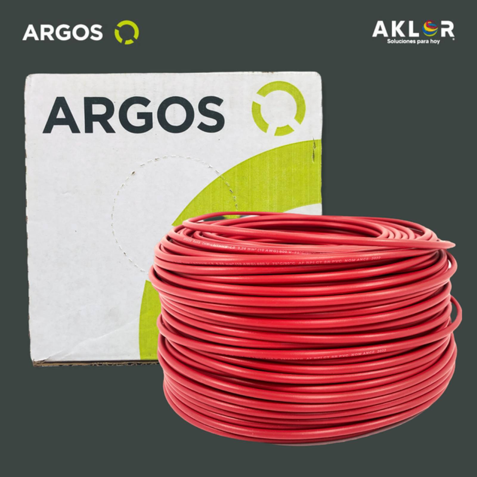 Cable de cobre THHW-LS calibre 10 Rojo 100m ARGOS 1100101 