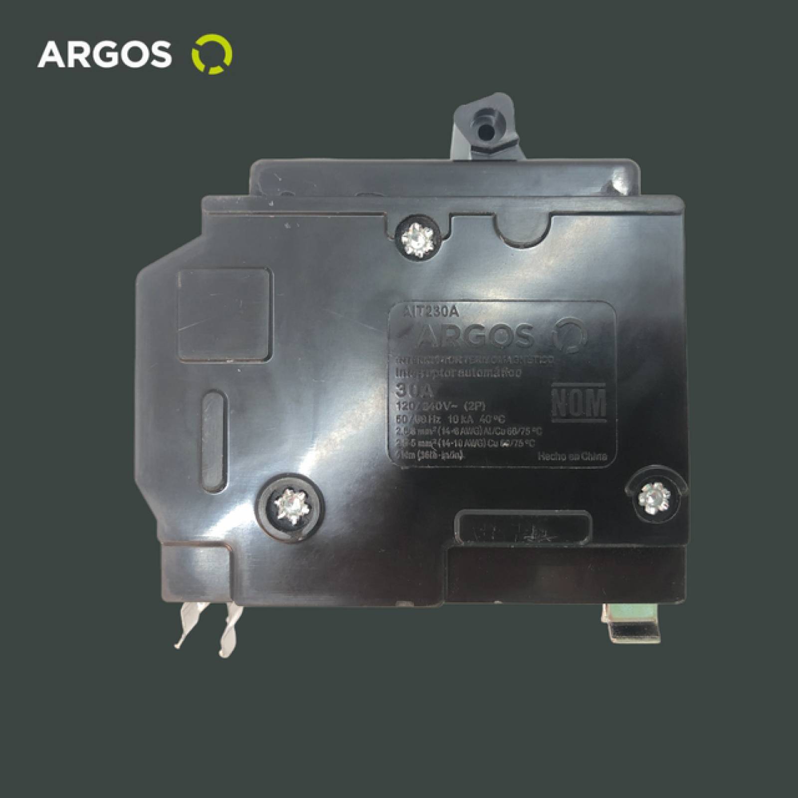 ARGOS Interruptor termomagnético de 2 Polos, 30A, 60 Hz, 10 kA 