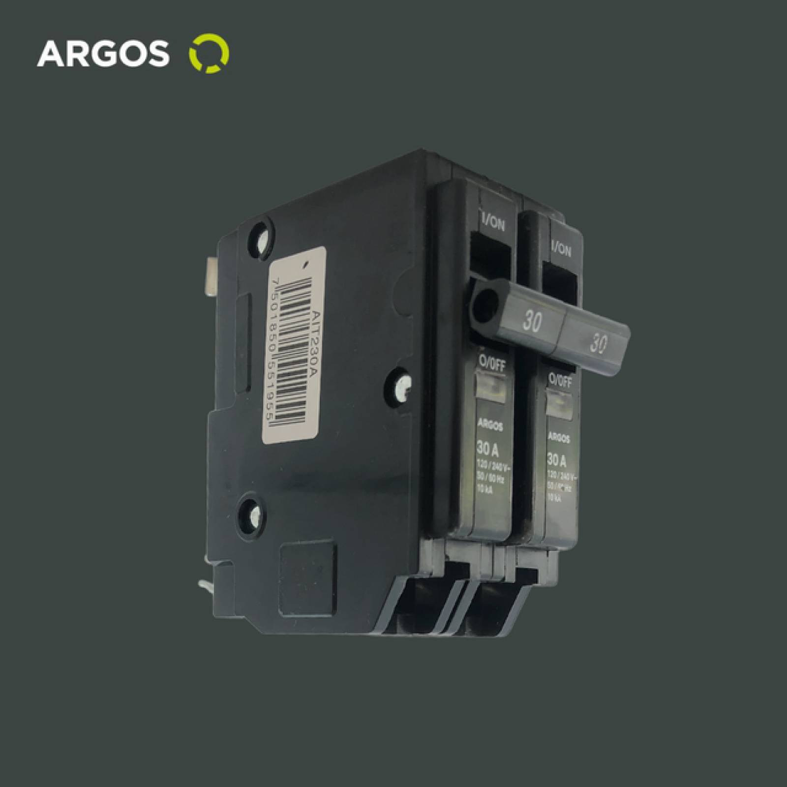 ARGOS Interruptor termomagnético de 2 Polos, 30A, 60 Hz, 10 kA 