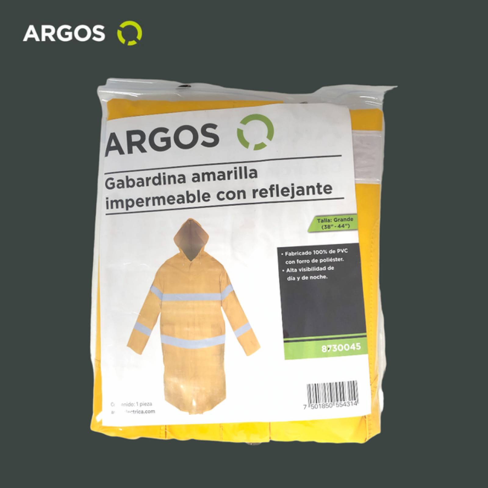 ARGOS IMPERMEABLES PARA LLUVIA CHAMARRA IMPERMEABLE HOMBRE DE ALTA VISIBILIDAD 