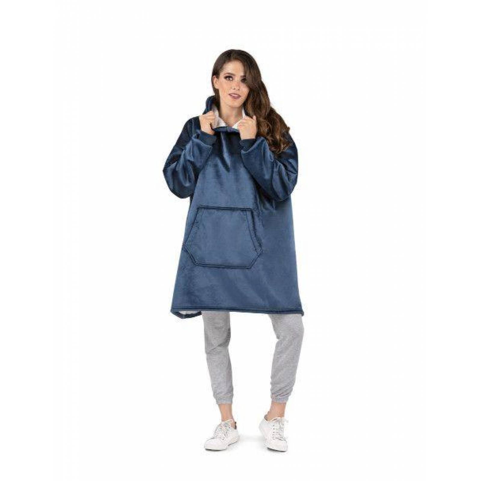 SUDADERA GIGANTE AZUL DE BORREGA CALIENTITA ESQUIMAL 