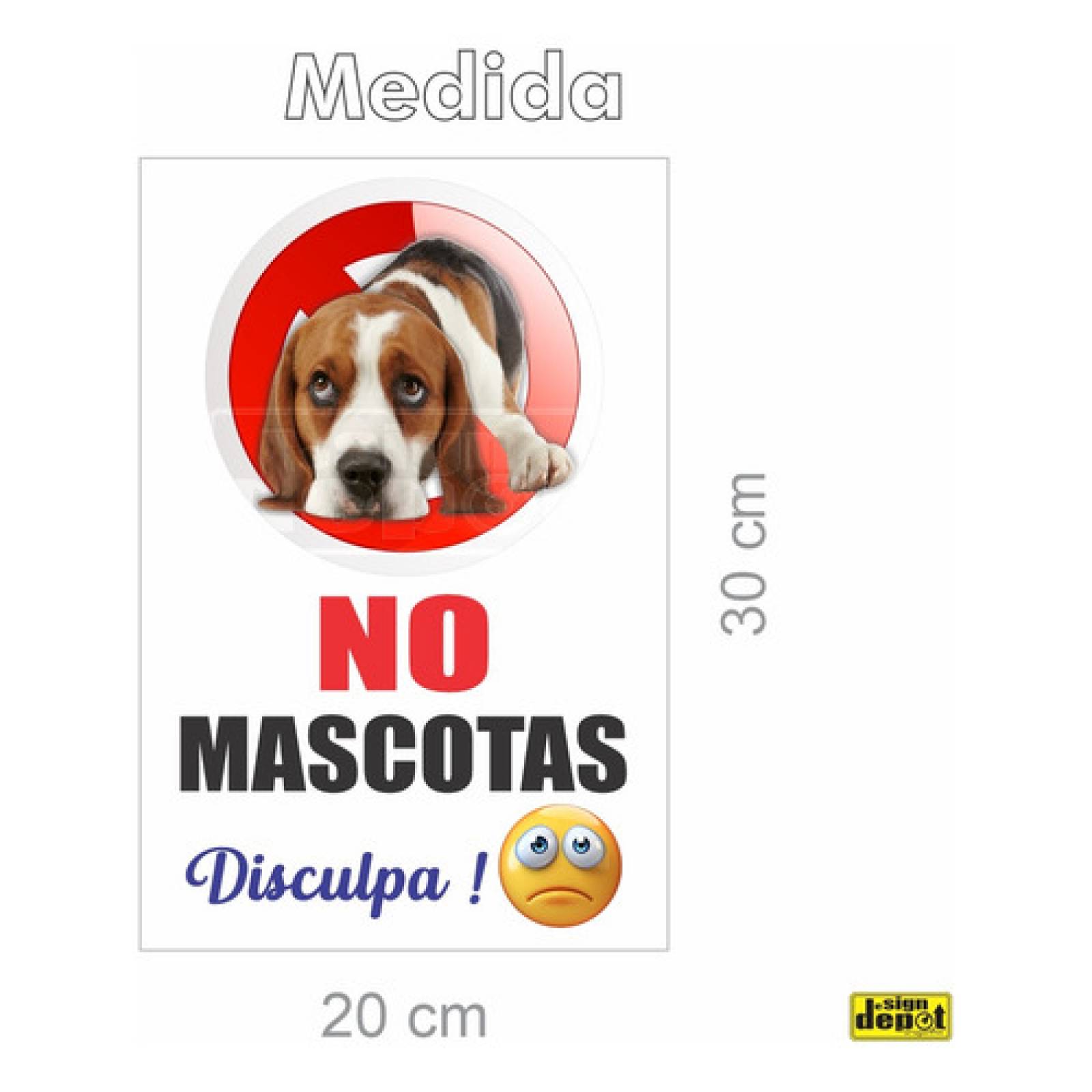 Letrero Señal No Mascotas Disculpe Prohibido Ingresar 