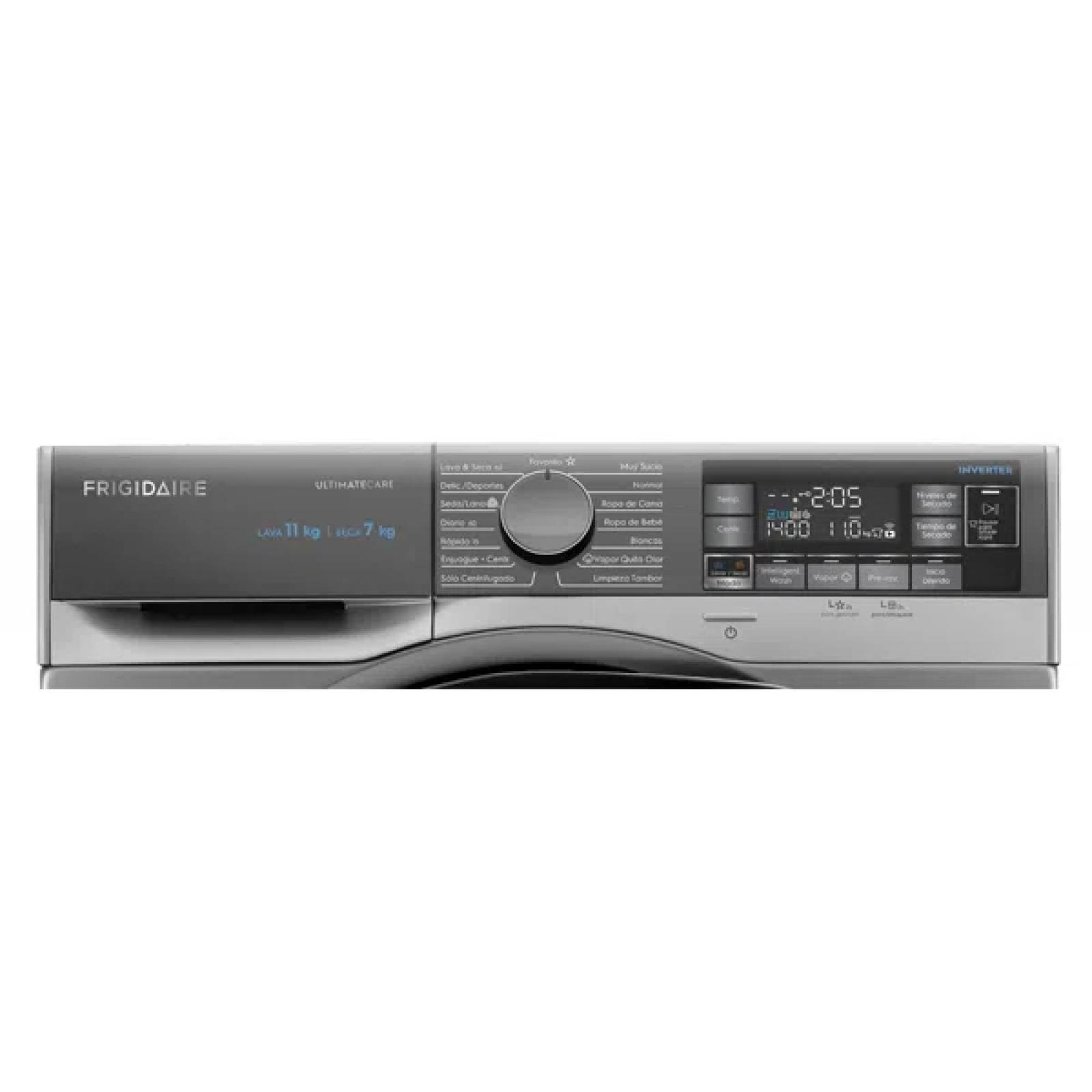 Lavasecadora Carga Frontal Frigidaire 11Kg 7Kg Ultimate Care Gris