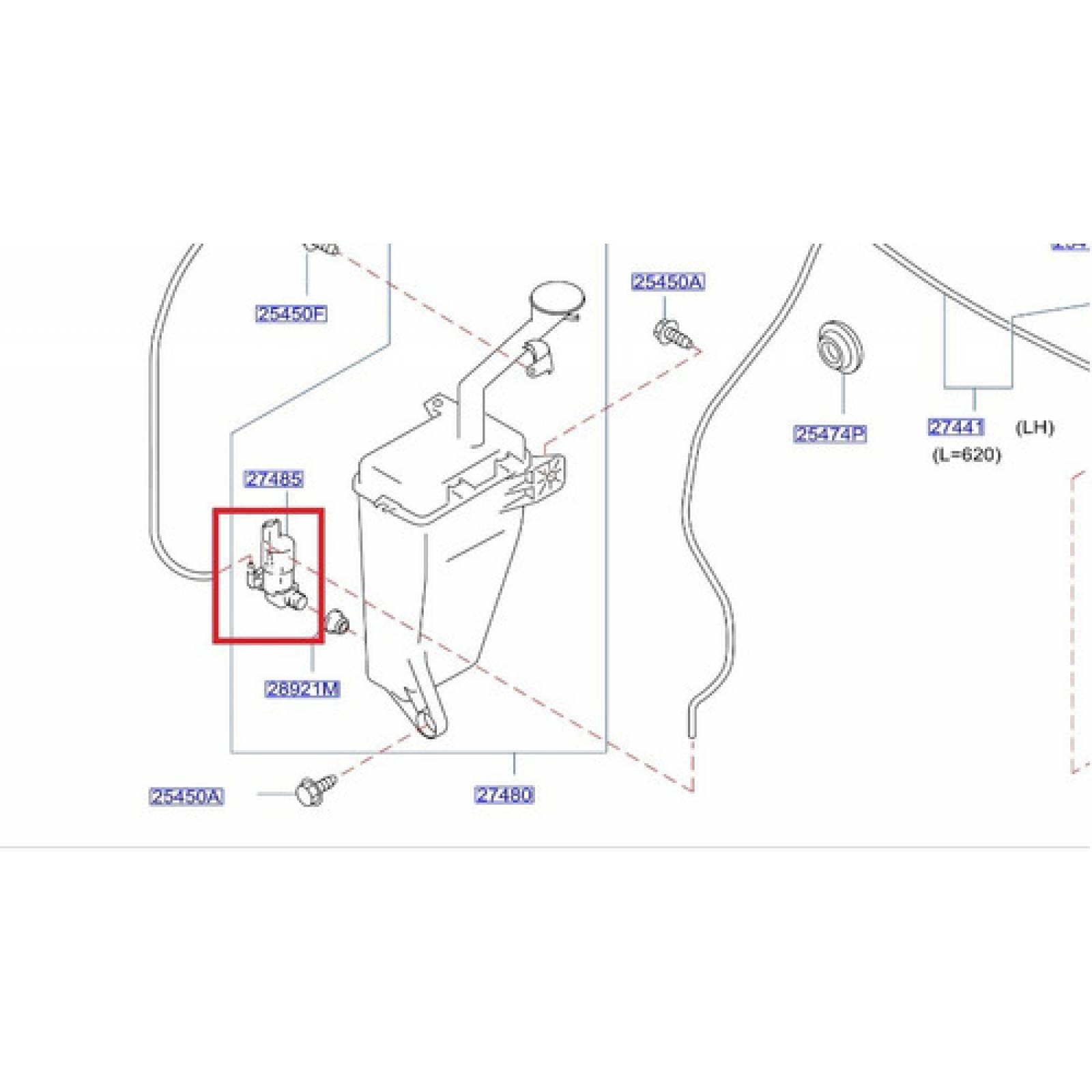 Motor Depósito Limpiaparabrisas Original Nissan March 11-19