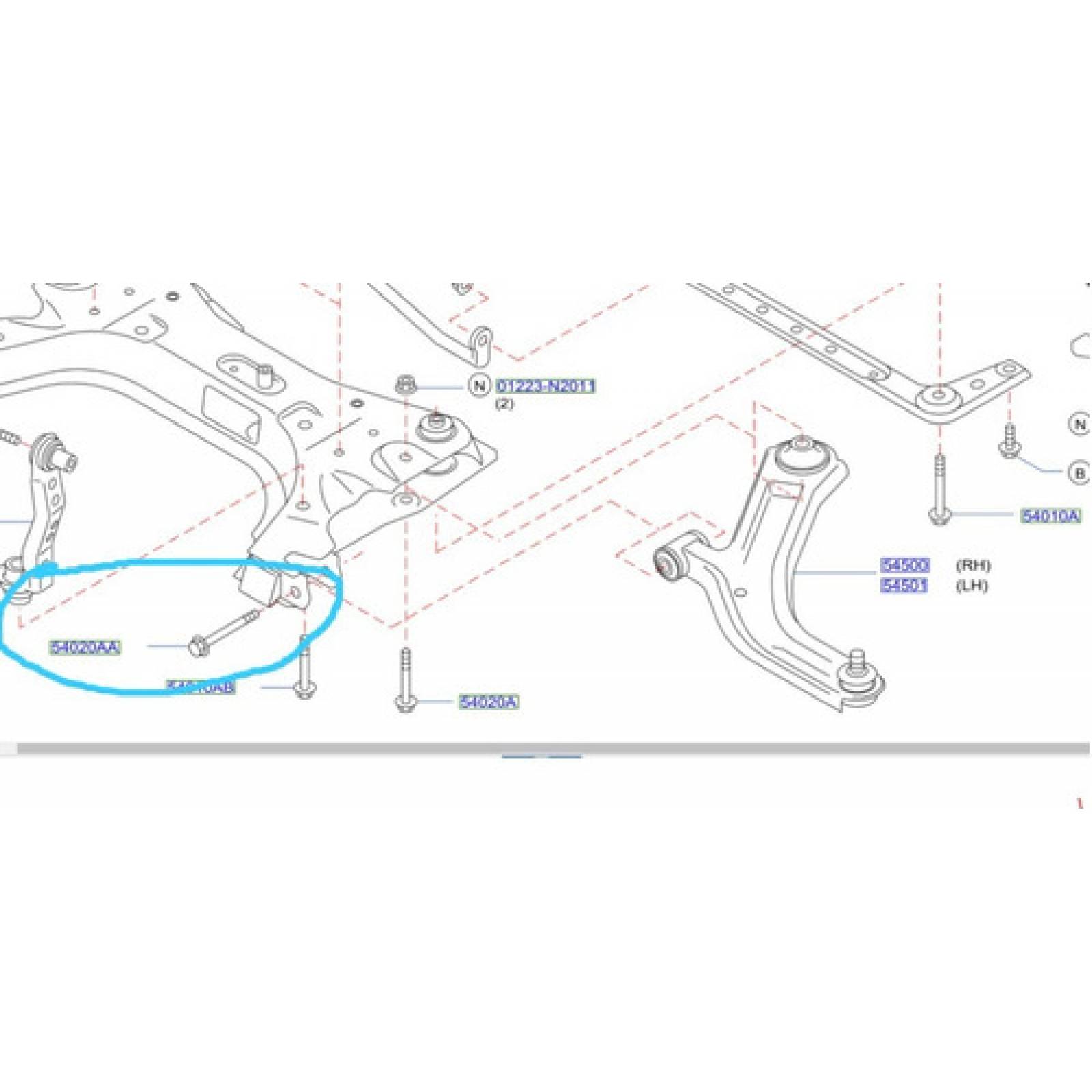 Tornillo De Suspensión Delantera Nissan Original Tiida 06-13