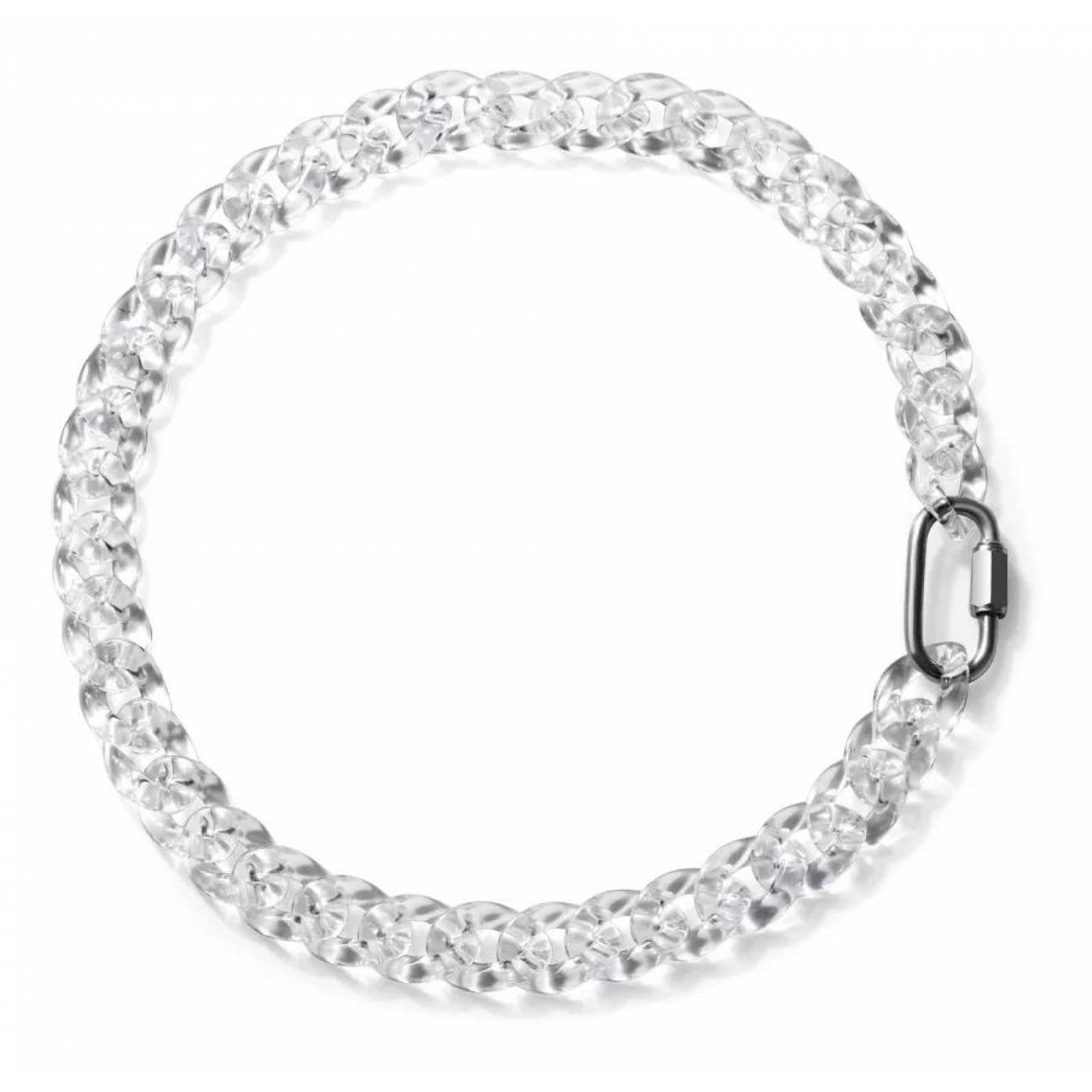 Cadena Collar Acrílico Urbana Cubana Unisex Ajustable 