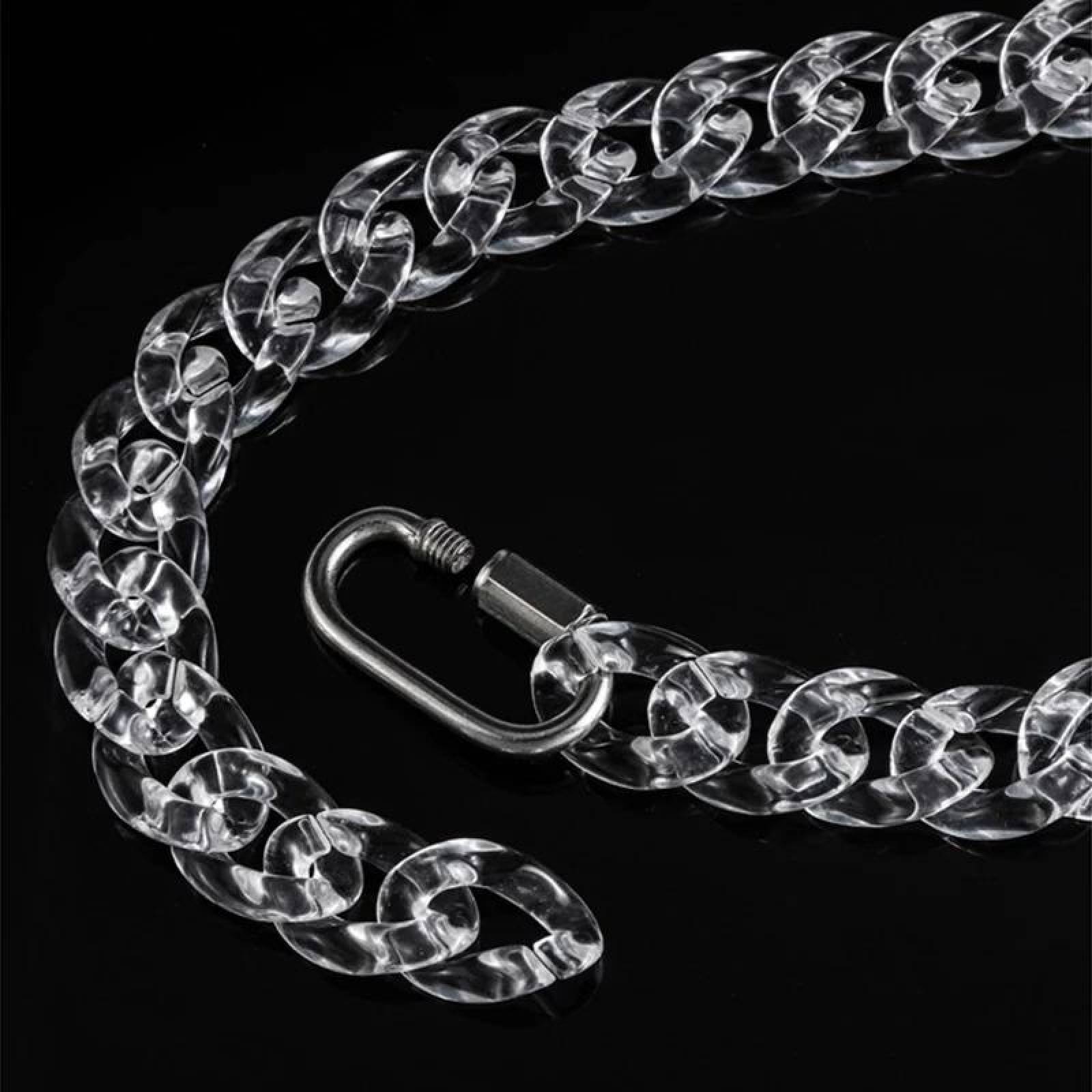 Cadena Collar Acrílico Urbana Cubana Unisex Ajustable 