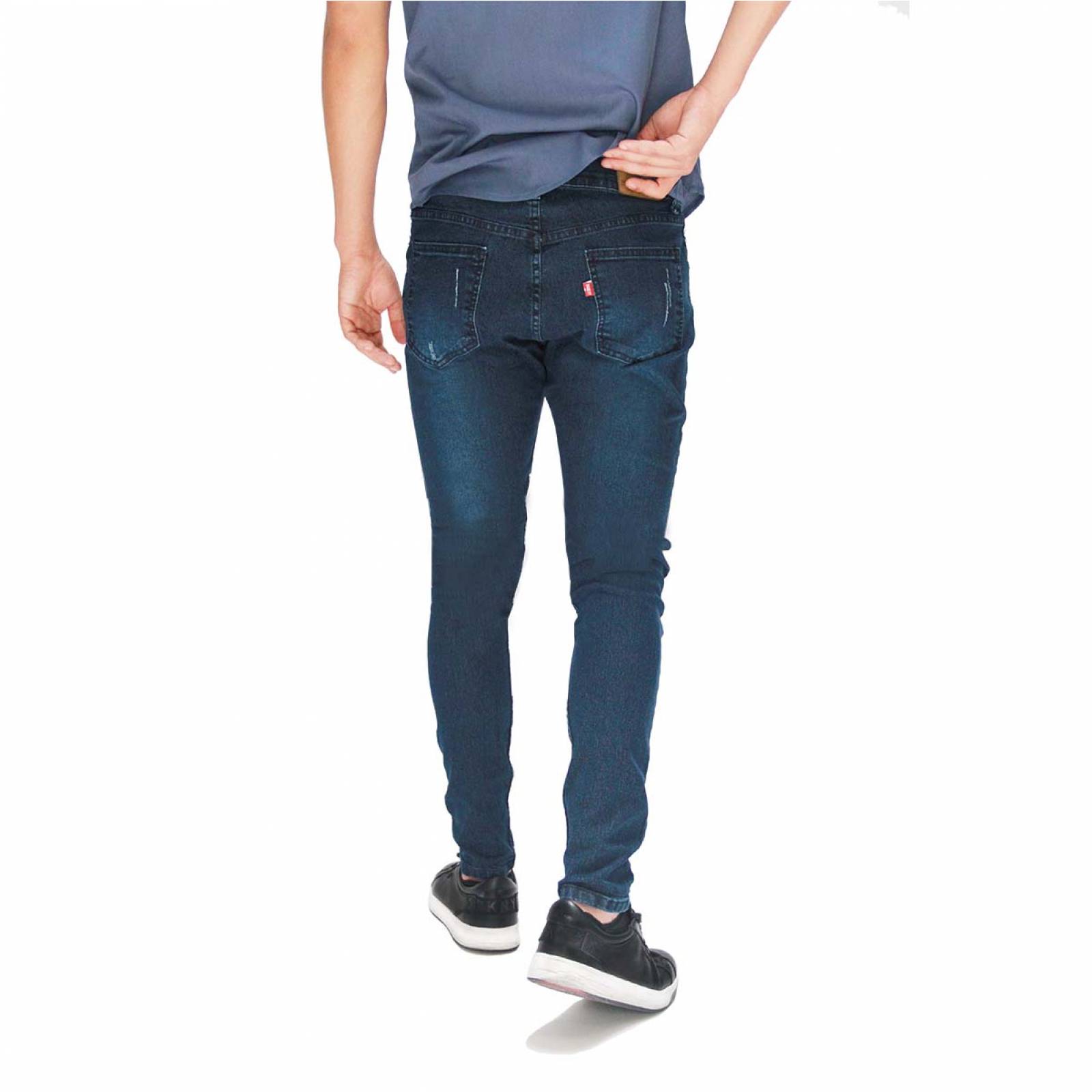 Pantalón Skinny Azul deslavado De Mezclilla Strech Take It Jeans Para Hombre PN1037