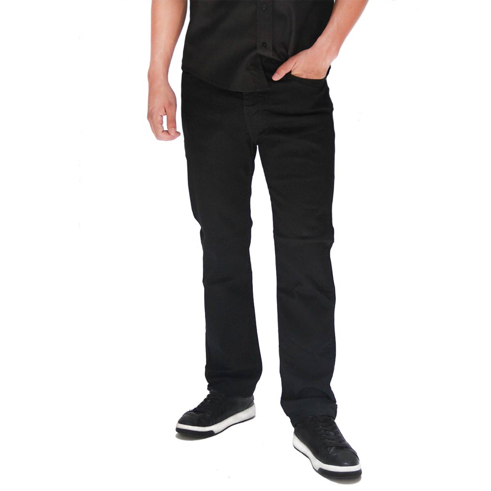Pantalón Recto Negro De Mezclilla Strech Take It Jeans Para Hombre FPN1023