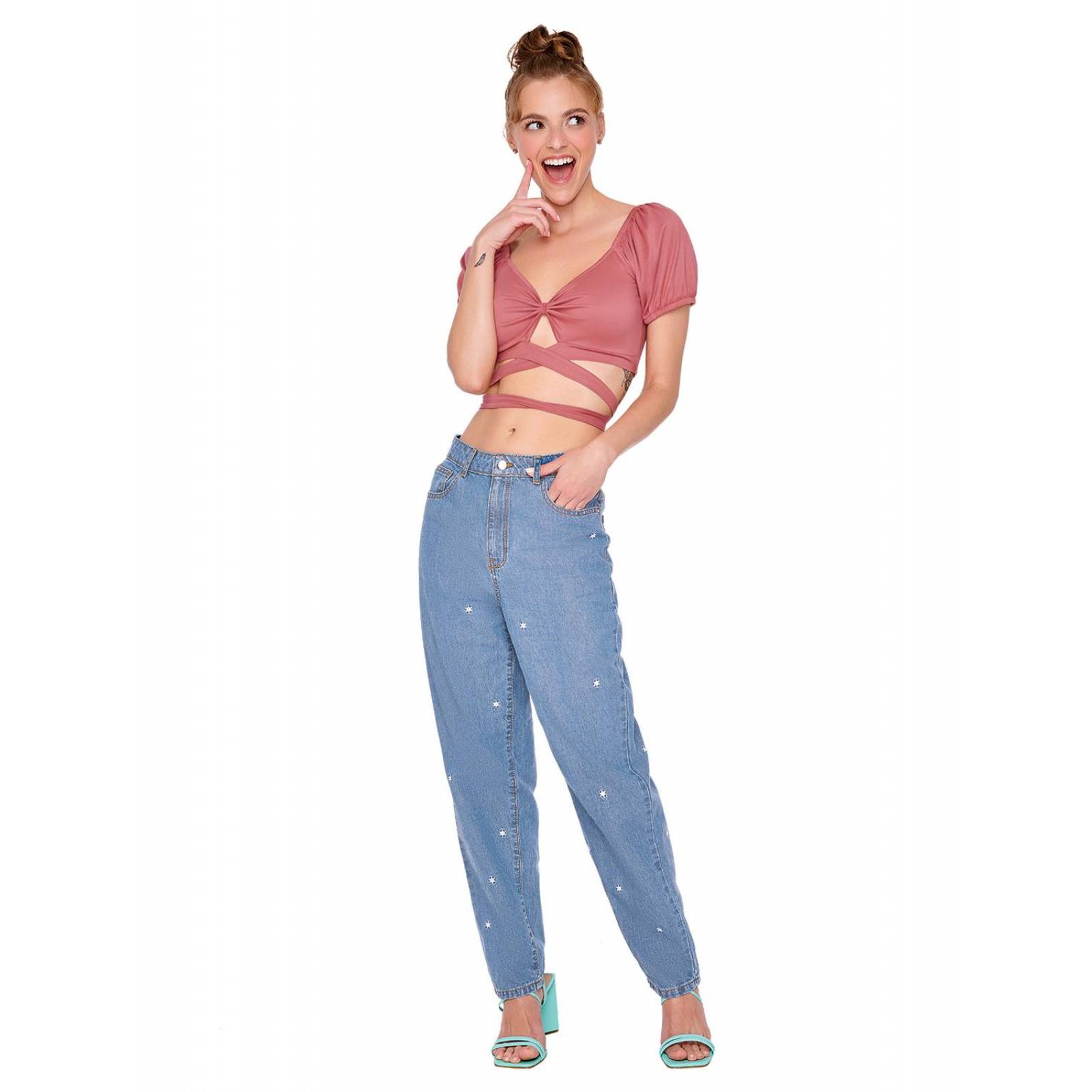 Blusa con cintas Ilusión 40013 