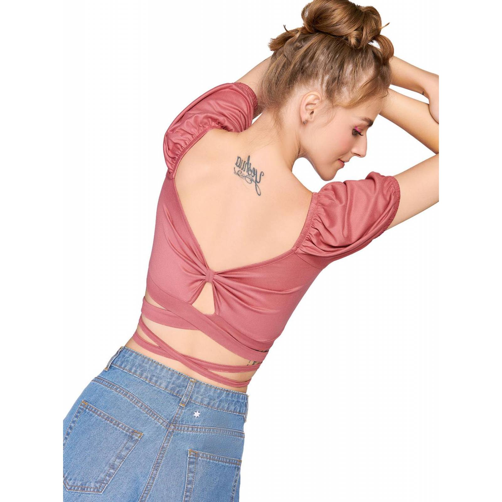 Blusa con cintas Ilusión 40013 