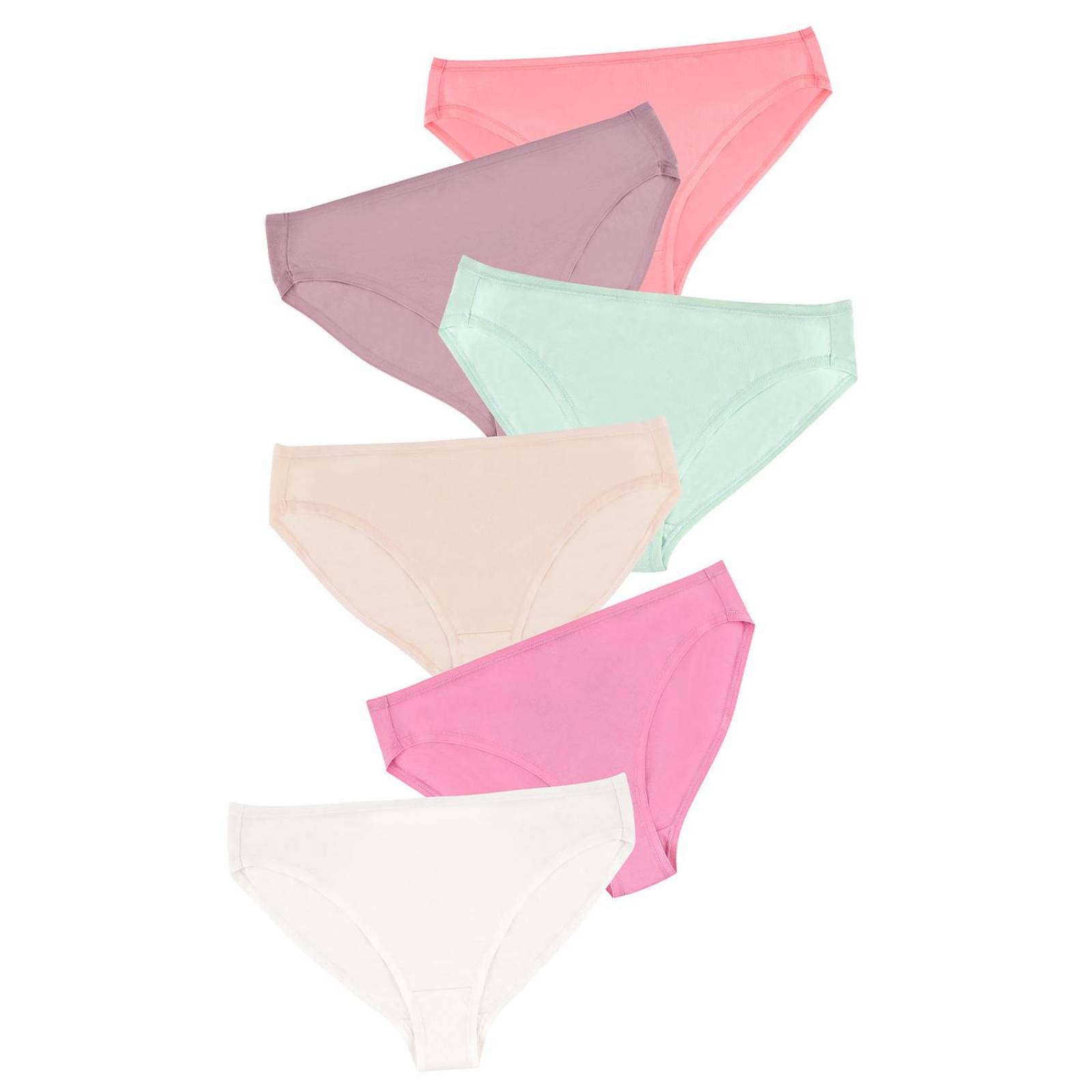 Paquete de 6 panties corte francés Ilusión 79027 