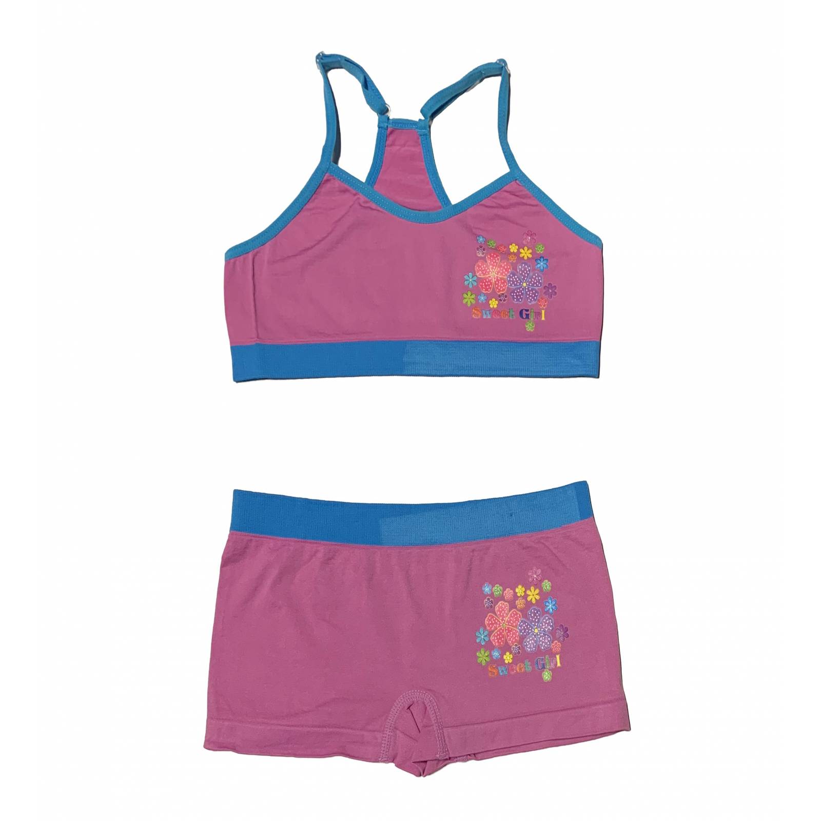 Paquete 6 Coordinados Niña Con Divertidos Diseños Set Boxer y Top Oh My Girl Pack Incluye 6 Dif Colores