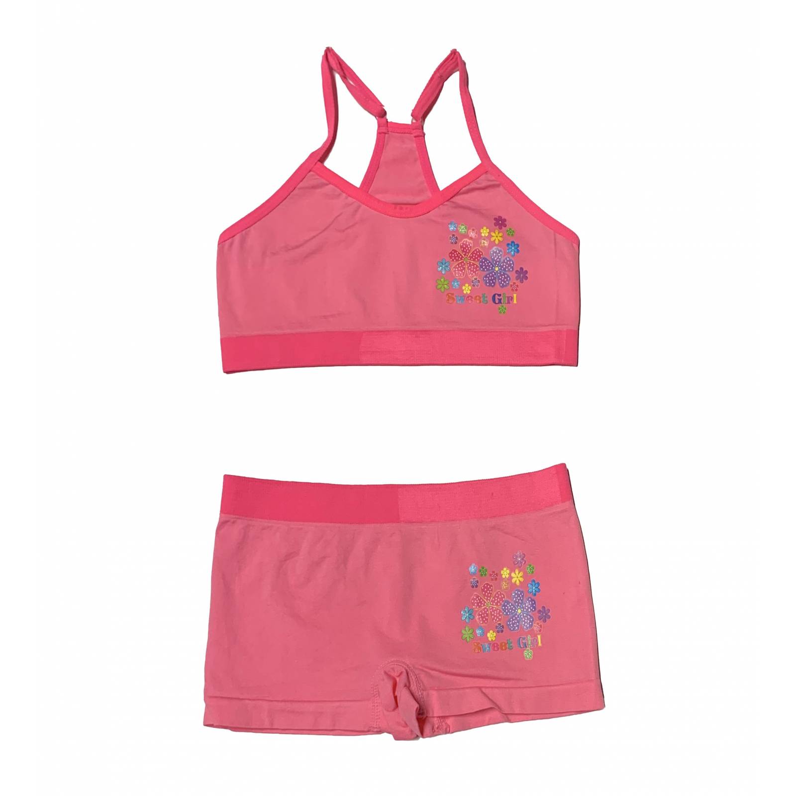 Paquete 6 Coordinados Niña Con Divertidos Diseños Set Boxer y Top Oh My Girl Pack Incluye 6 Dif Colores