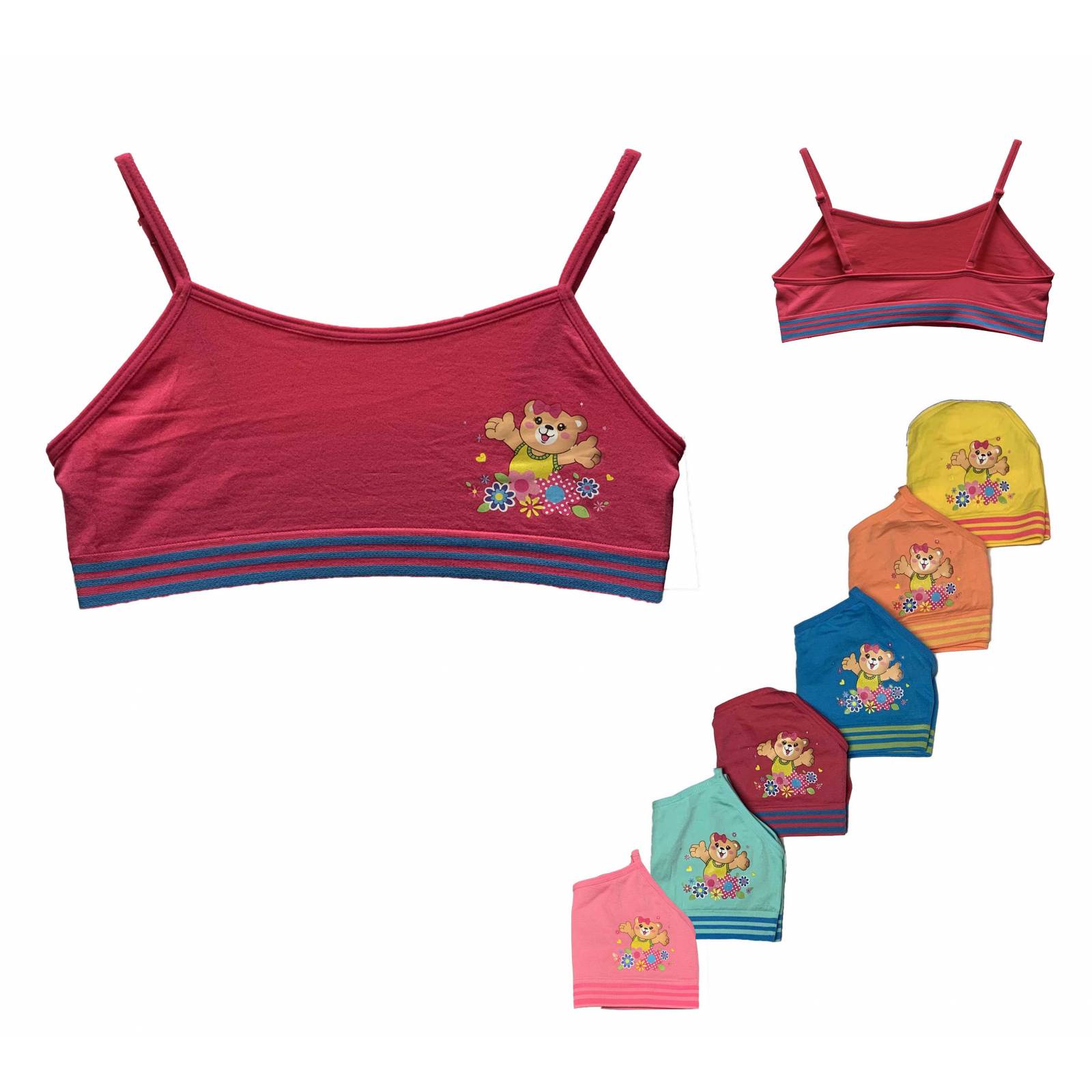 Paquete 6 Tops de Niña Con Divertidos Diseños Set Boxer y Top Oh My Girl Pack Incluye 6 Diferentes Colores