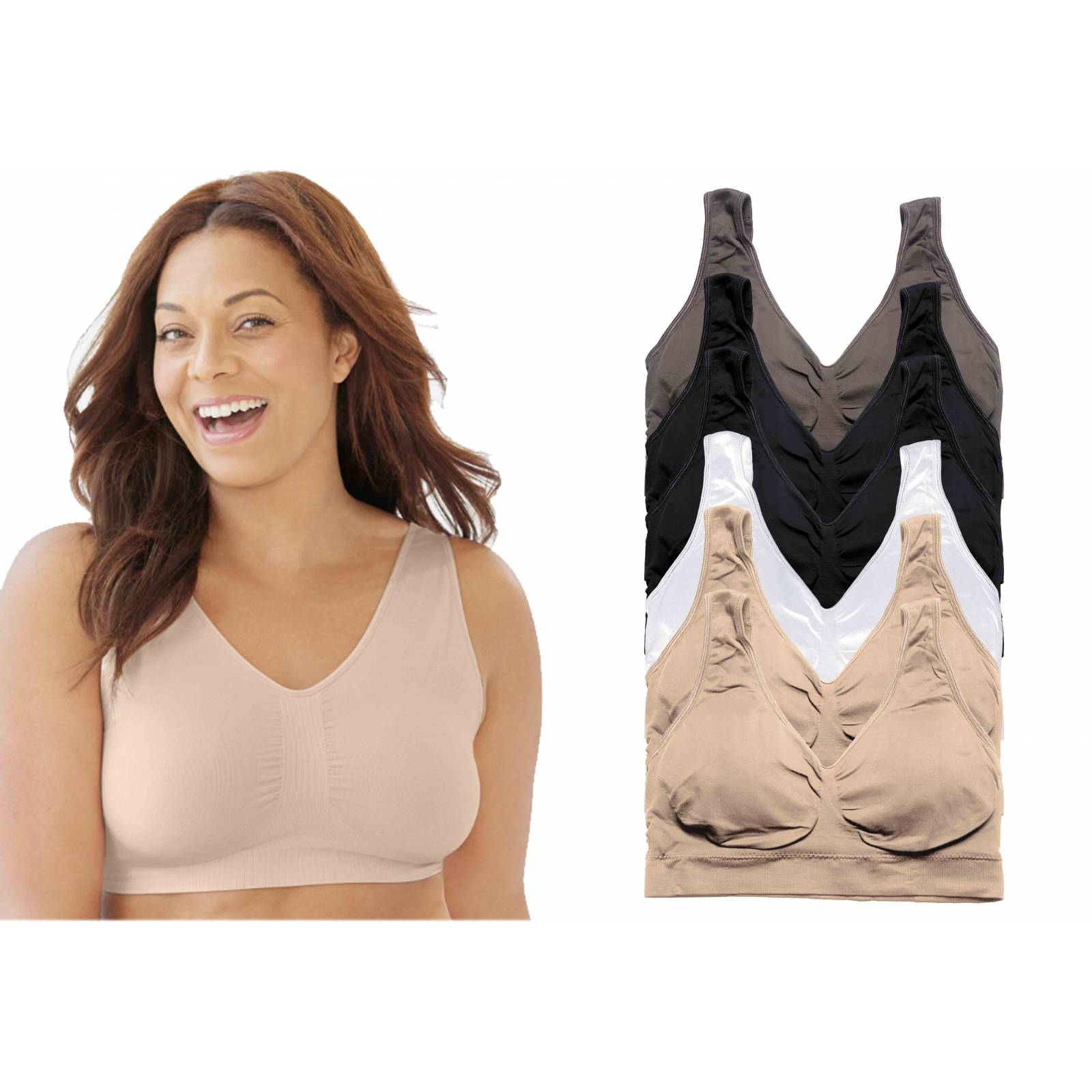 Brasier  Top Deportivo Copa Tallas Extras Tatys Fashion Paquete Con 6 Piezas Con Esponja