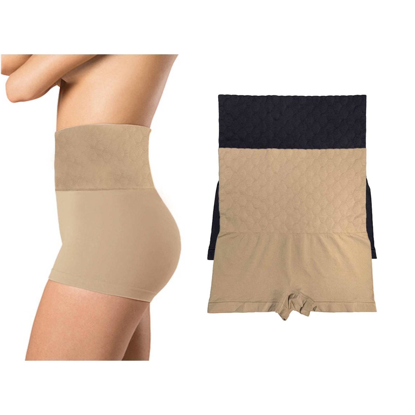 Paquete de 2 FajaS Tipo Boxer Tatys Fashion 1 Nude y 1 Negra