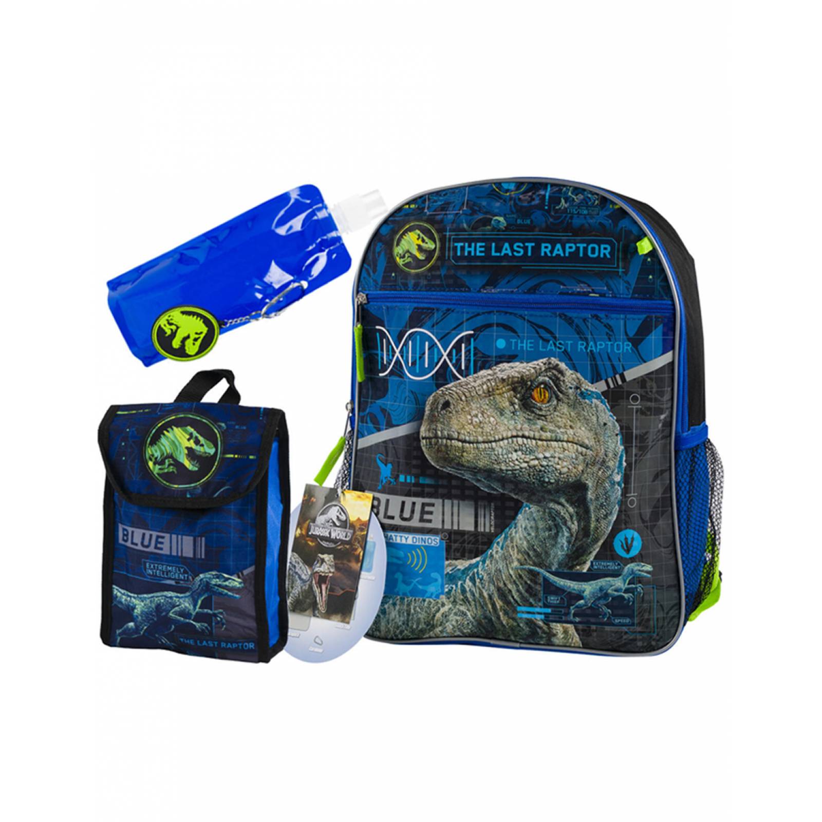 Mochila Escolar Jurassic World Set Con 5 Piezas