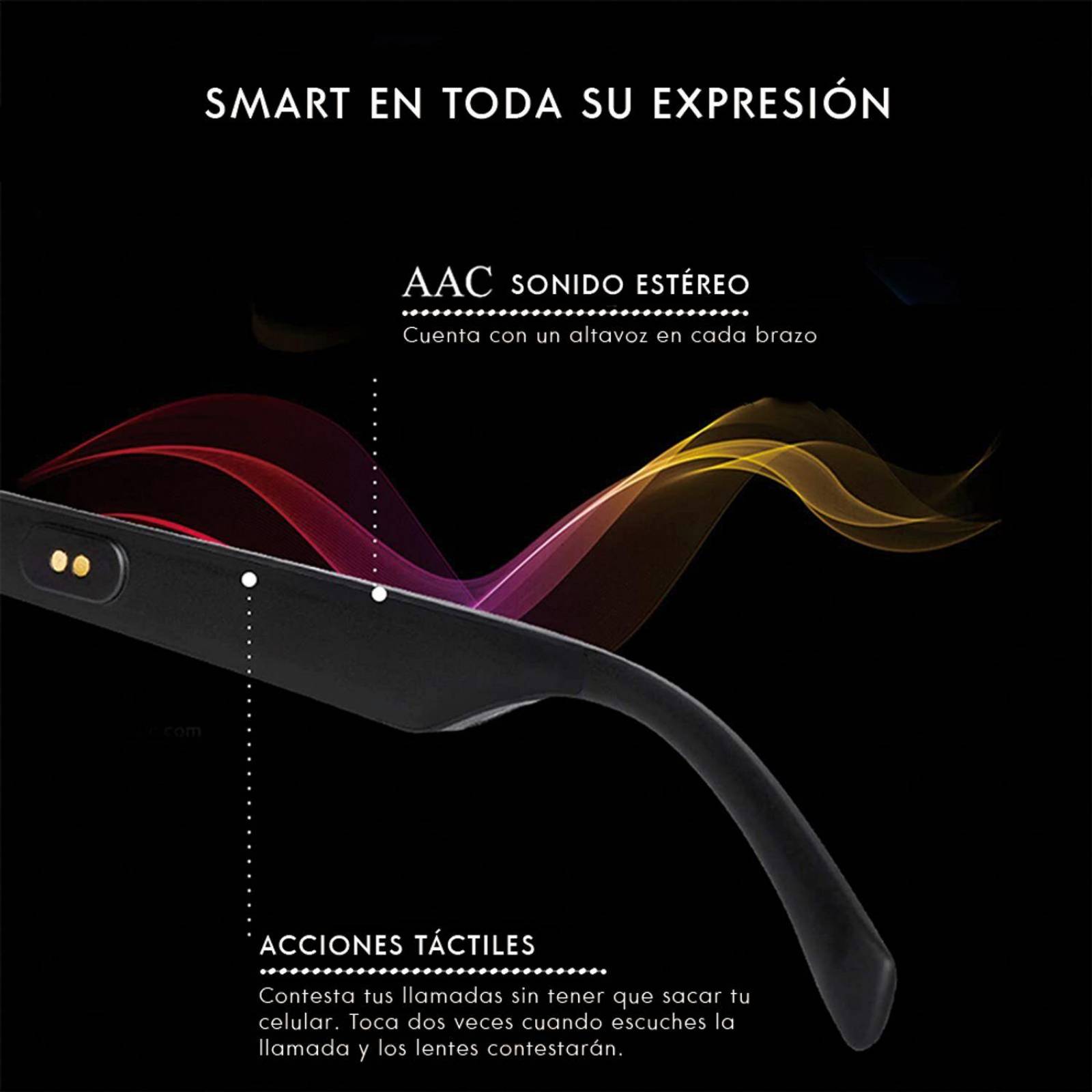 Lentes De Sol Bluetooth Manos Libres Audífonos Inalámbricos Amarillo