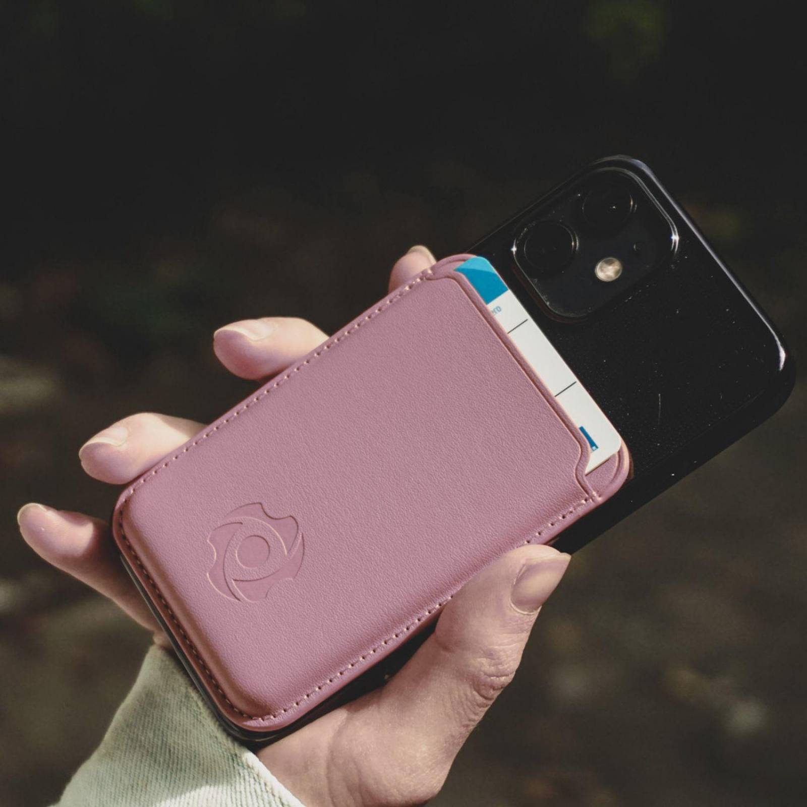 Cartera Tarjetero Magnético Para Celulares Compatibles Con Magsafe y Accesorios Inalámbricos Rosa