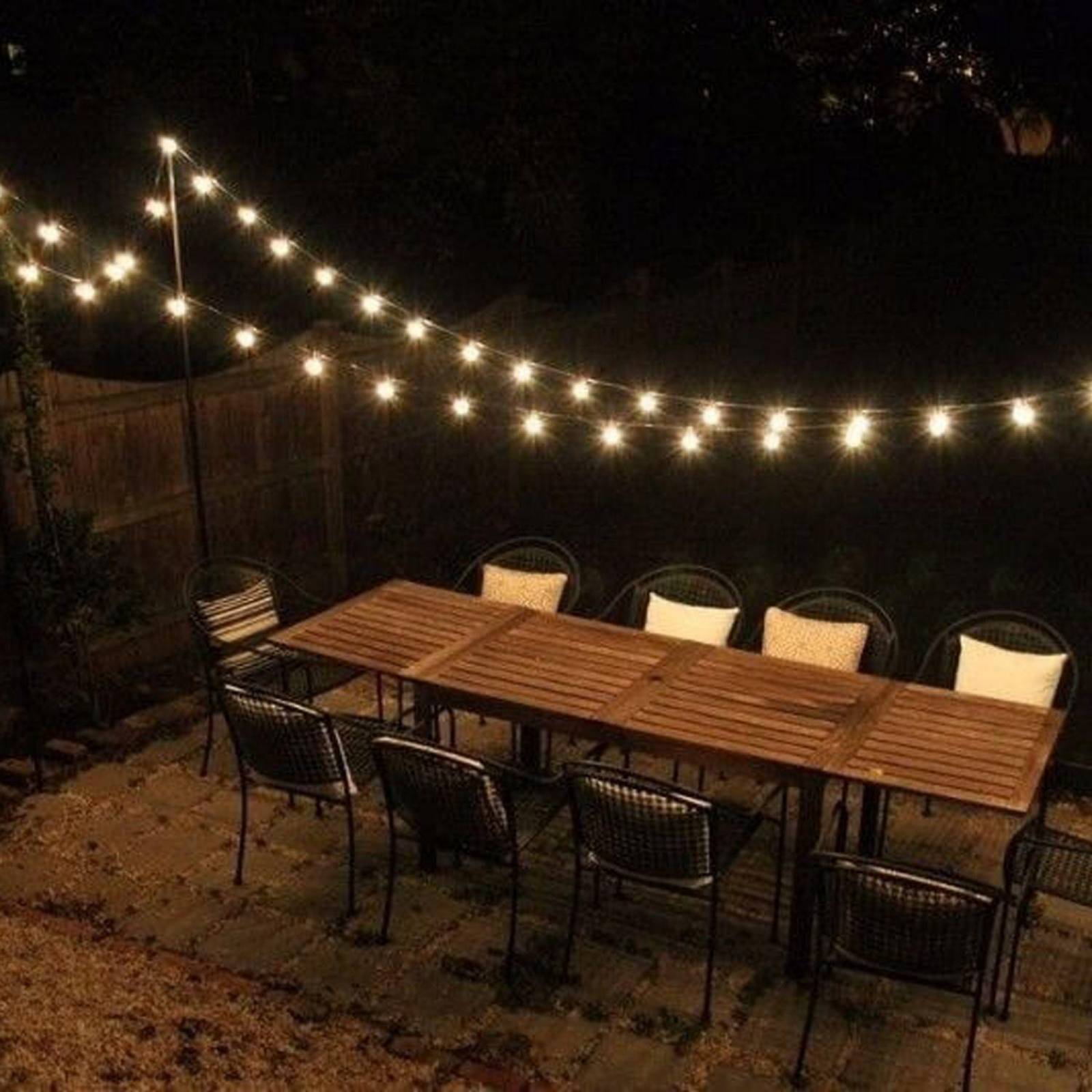 Serie de 30 Y 50 Luces Led Solares Para Exteriores Amarillo Luces 4 30 Focos Led luz Cálida (4.25 mts)