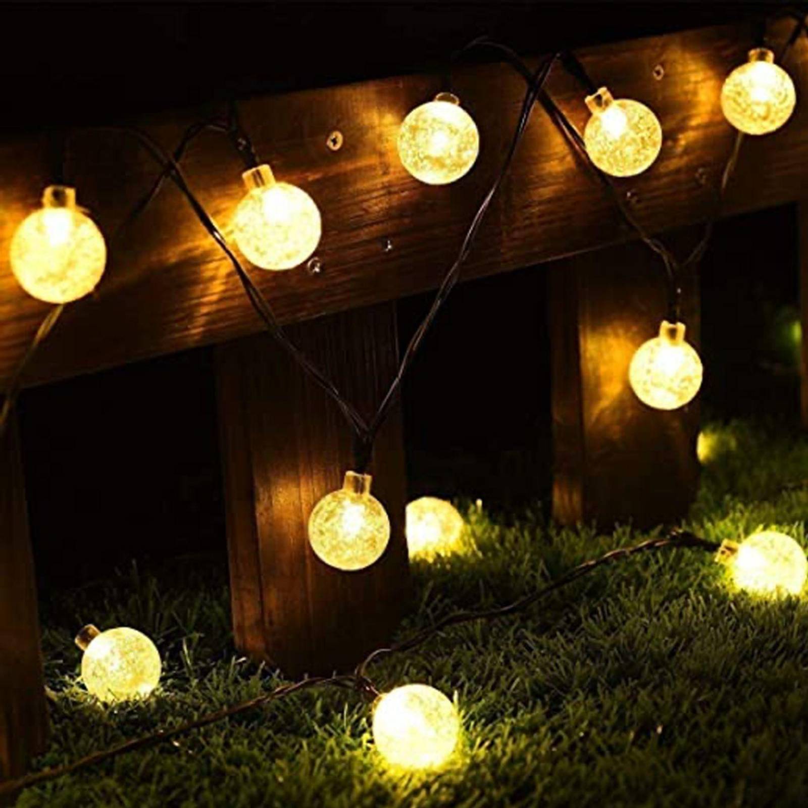 Serie de 30 Y 50 Luces Led Solares Para Exteriores Amarillo Luces 4 30 Focos Led luz Cálida (4.25 mts)