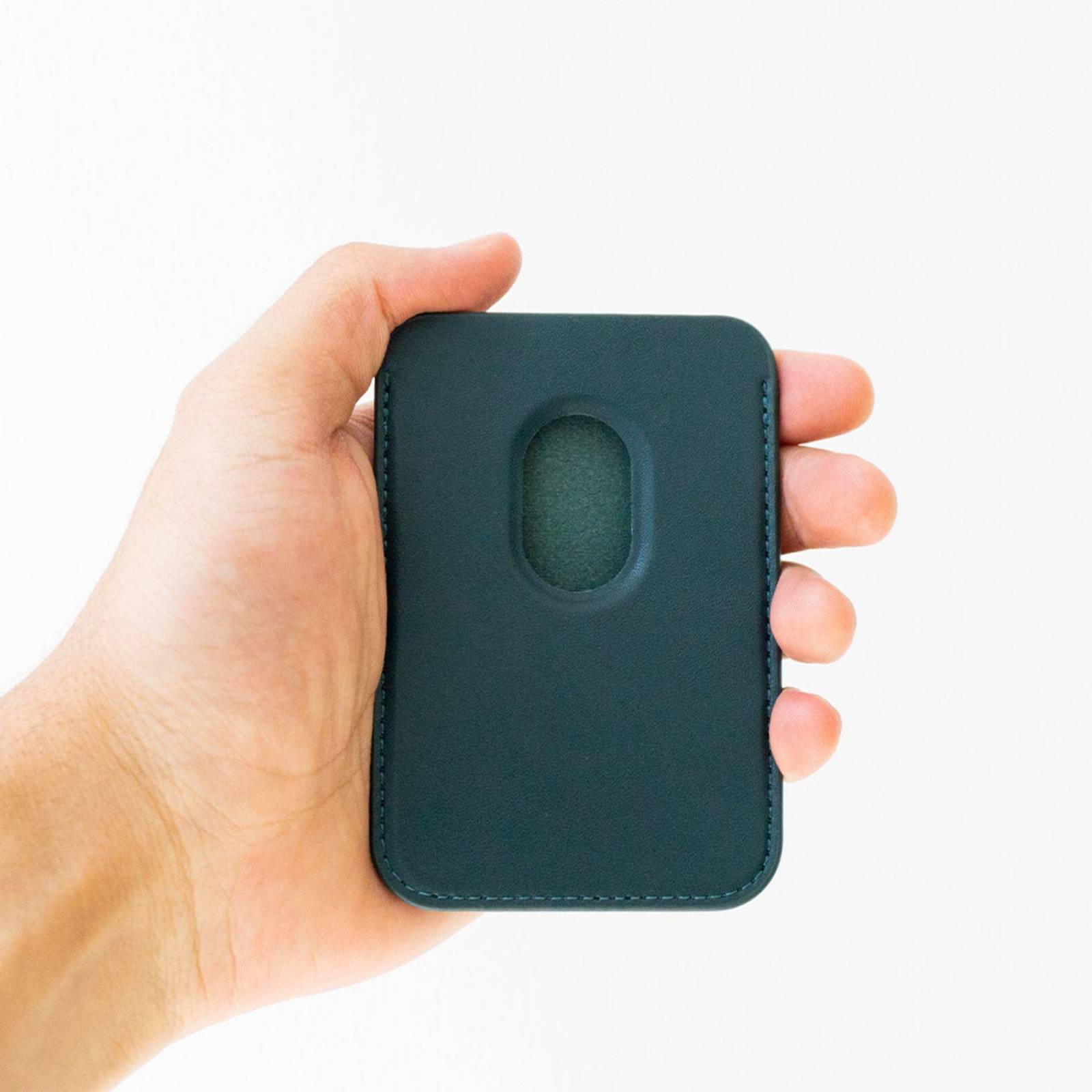 Cartera Tarjetero Magnético Para Celulares Compatibles Con Magsafe y Accesorios Inalámbricos Verde