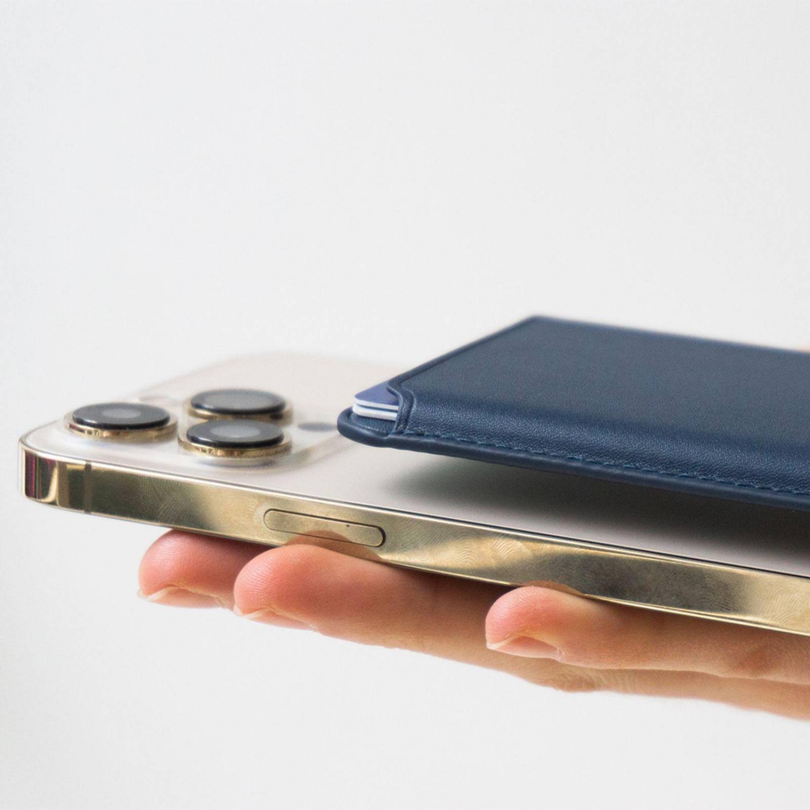 Cartera Tarjetero Magnético Para Celulares Compatibles Con Magsafe y Accesorios Inalámbricos Azul