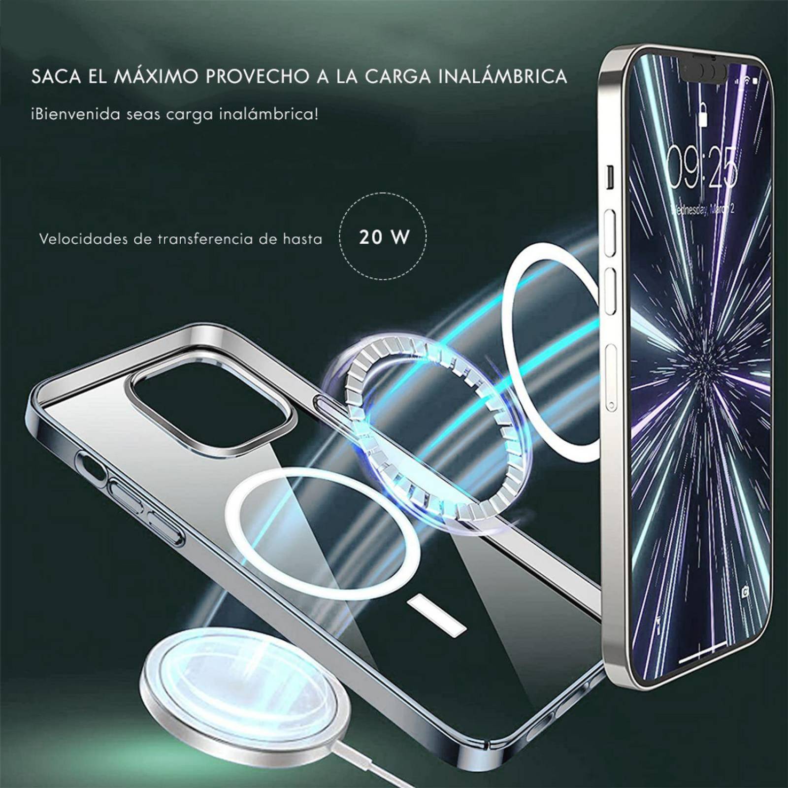 Funda Magnética Para iPhone 11 Pro / 11 Pro Max / 12 Mini / 12 Pro / 12 Pro Max / 13 Pro / 13 Pro Ma Plateado 13 Pro Max
