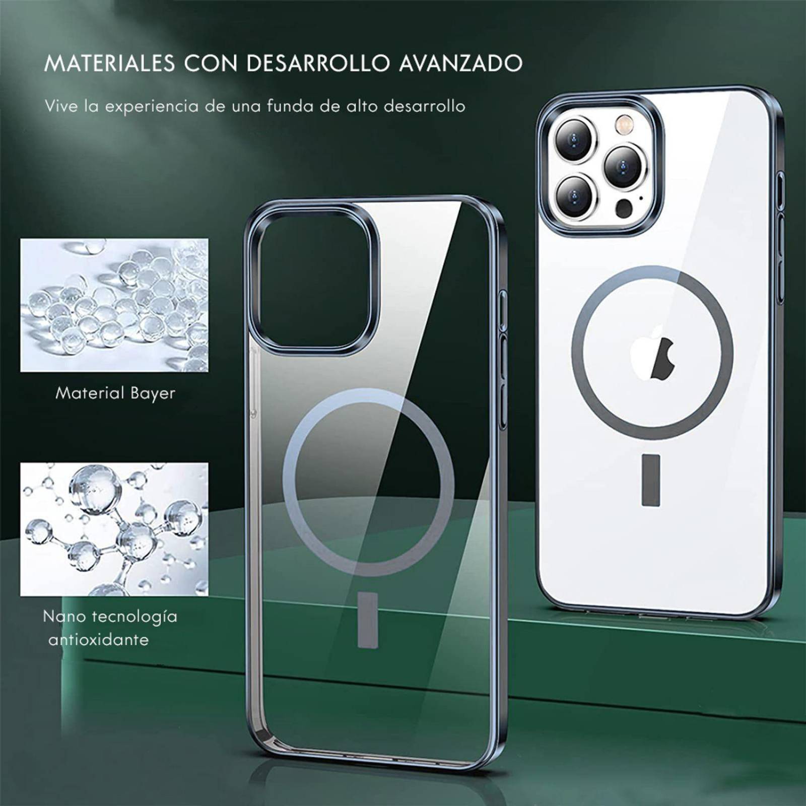 Funda Magnética Para iPhone 11 Pro / 11 Pro Max / 12 Mini / 12 Pro / 12 Pro Max / 13 Pro / 13 Pro Ma Plateado 13 Pro Max