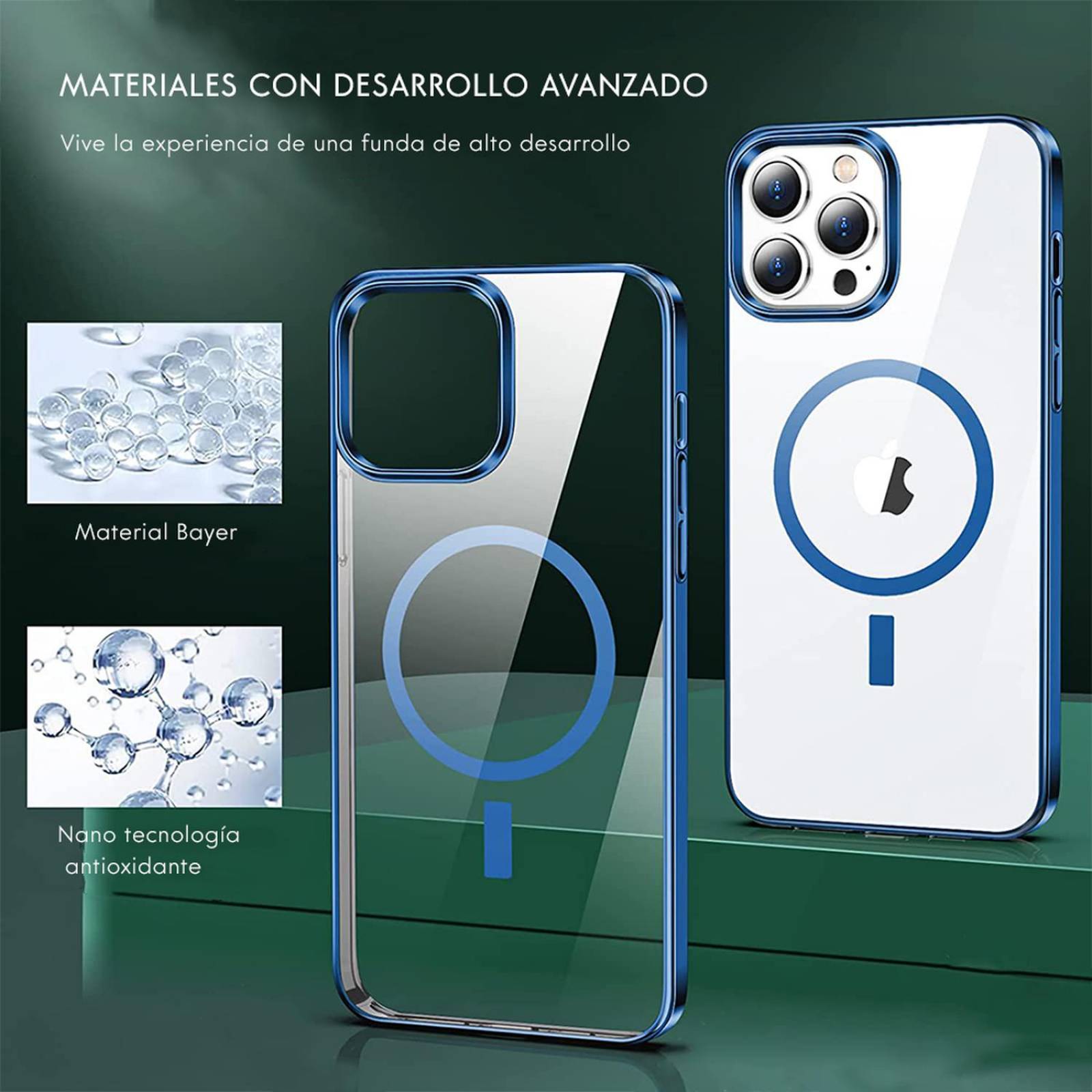 Funda Magnética Para iPhone 11 Pro / 11 Pro Max / 12 Mini / 12 Pro / 12 Pro Max / 13 Pro / 13 Pro Ma Azul 14 Pro