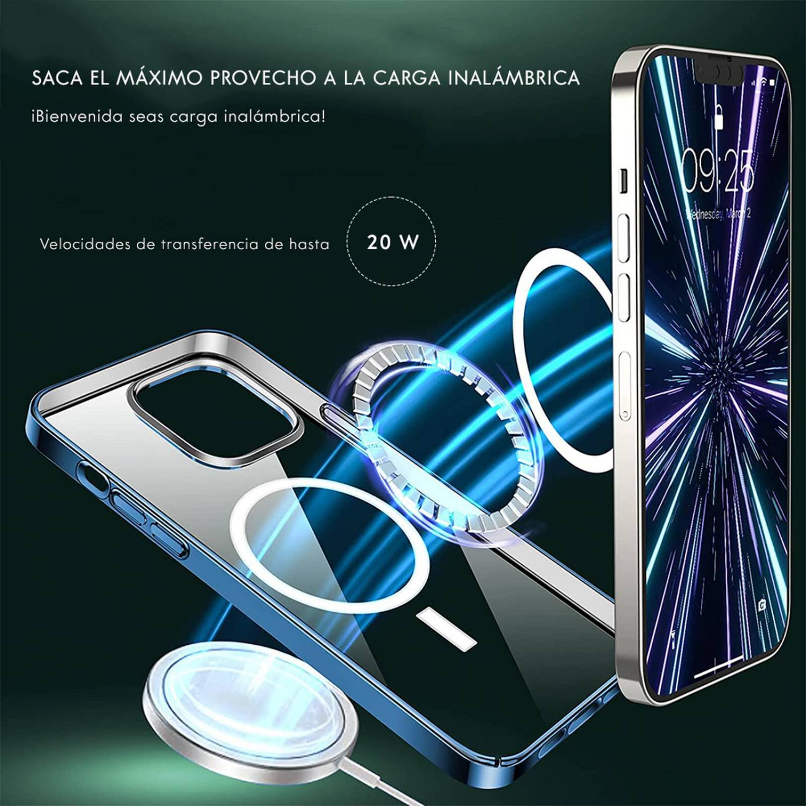 Funda Magnética Para iPhone 11 Pro / 11 Pro Max / 12 Mini / 12 Pro / 12 Pro Max / 13 Pro / 13 Pro Ma Azul 14 Pro