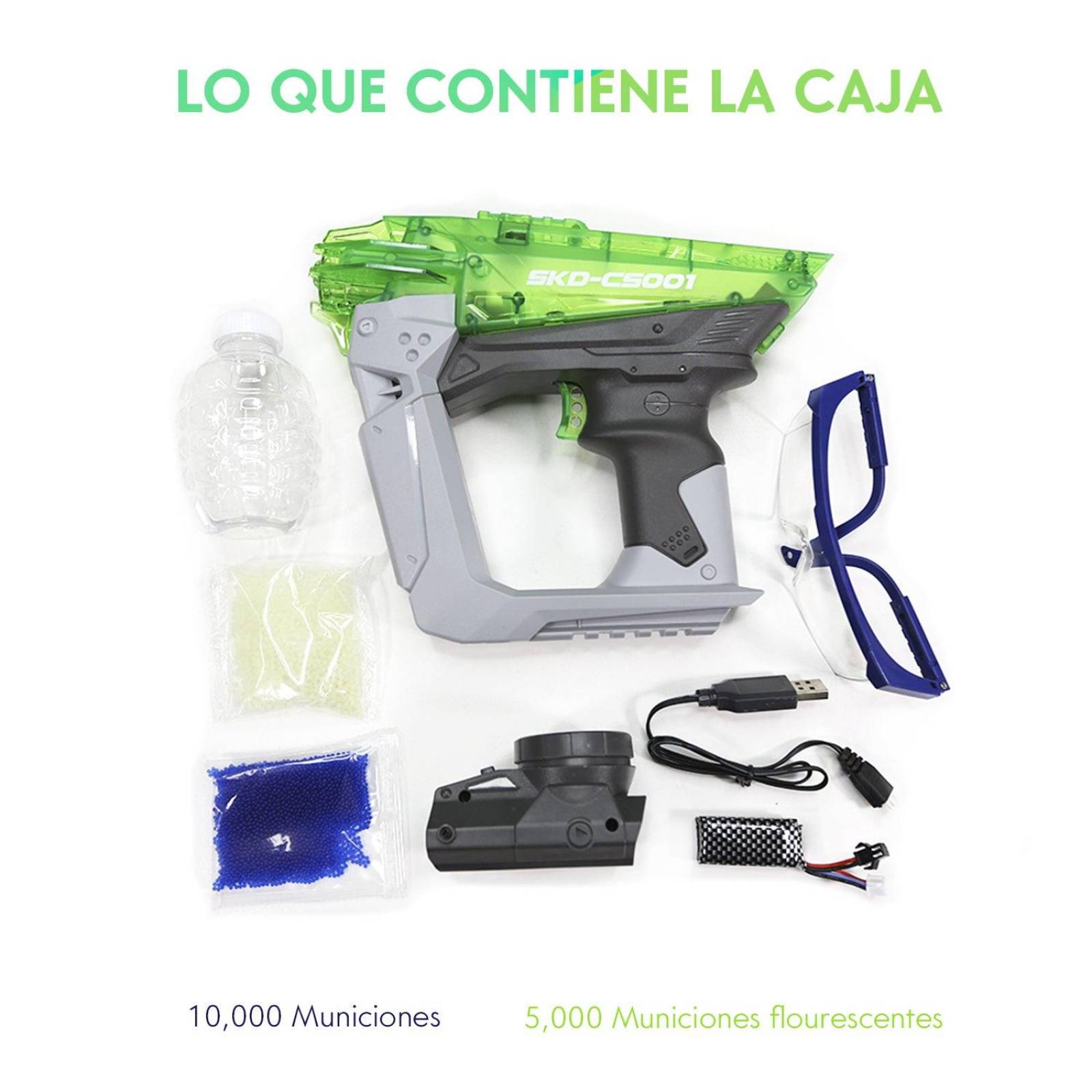 Pistola Hidrogel Eléctrica Recargable Con 10000 Balas