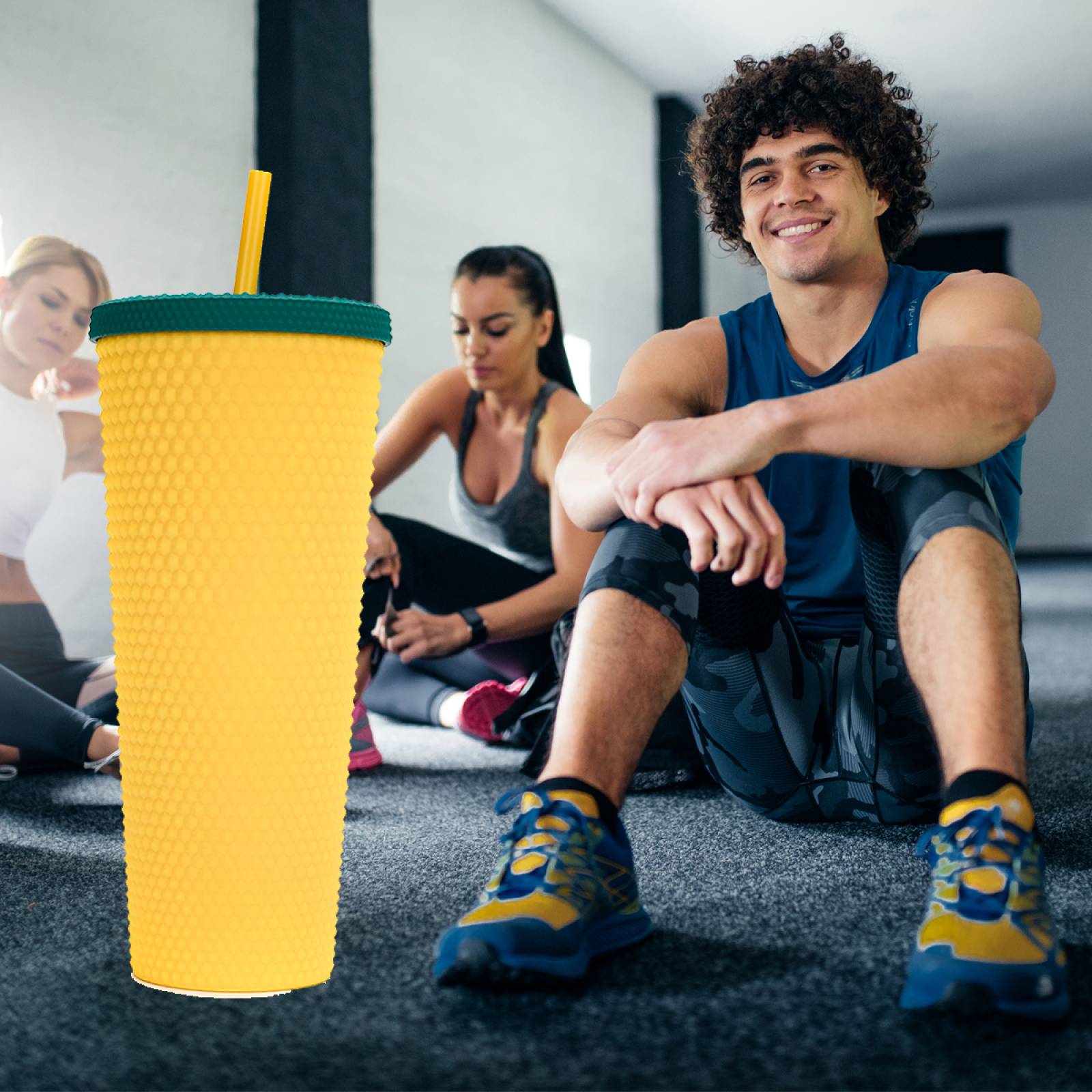 Vaso tachuelas 710 ml plástico libre de BPA Piña