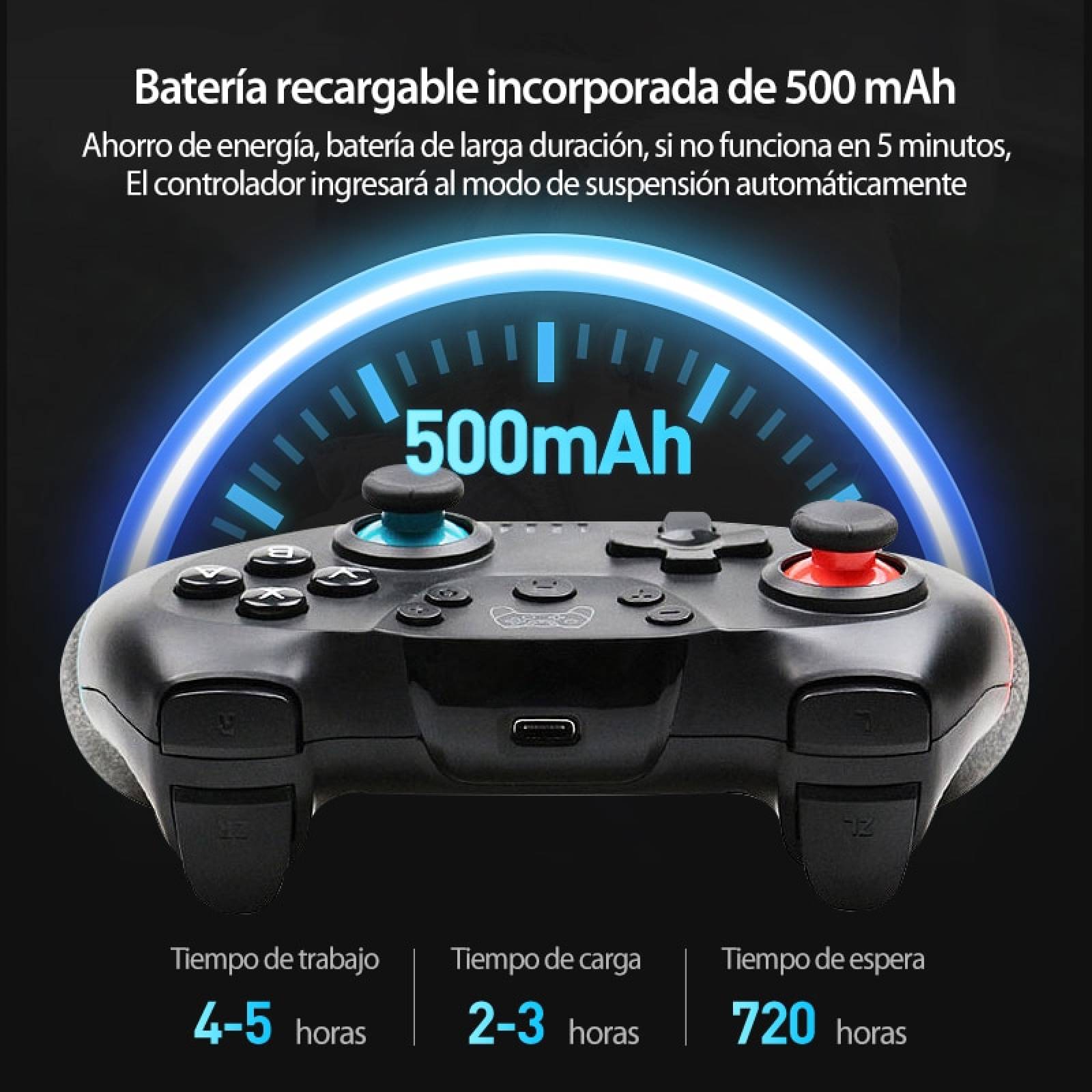 Control Brandtrendy Pro para Nintendo Switch PC Joystick Remoto Bluetooth Rojo Azul