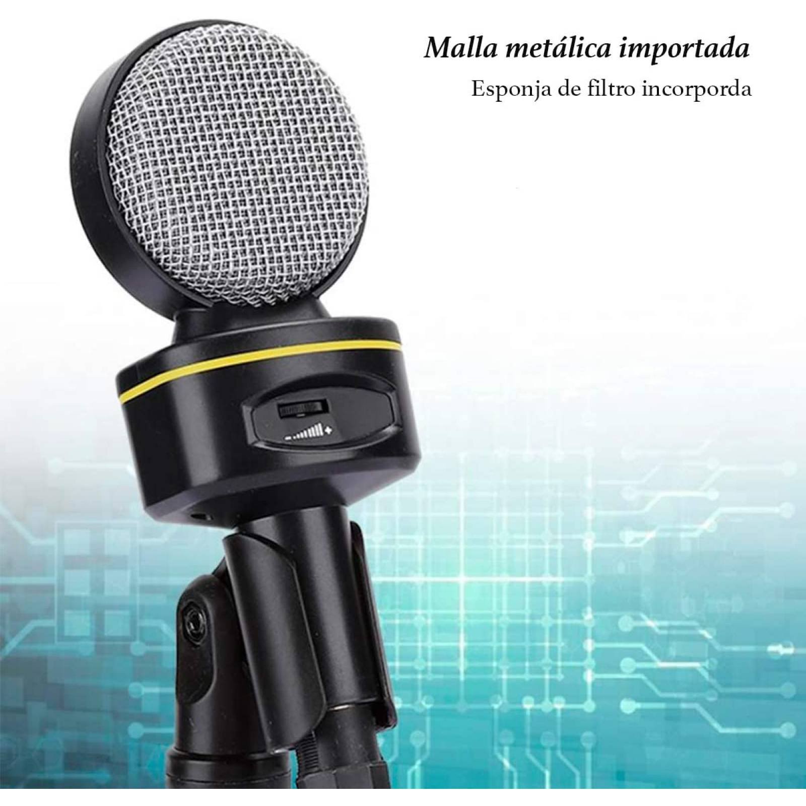 Mitzu® Micrófono mini metálico con protector de esponja