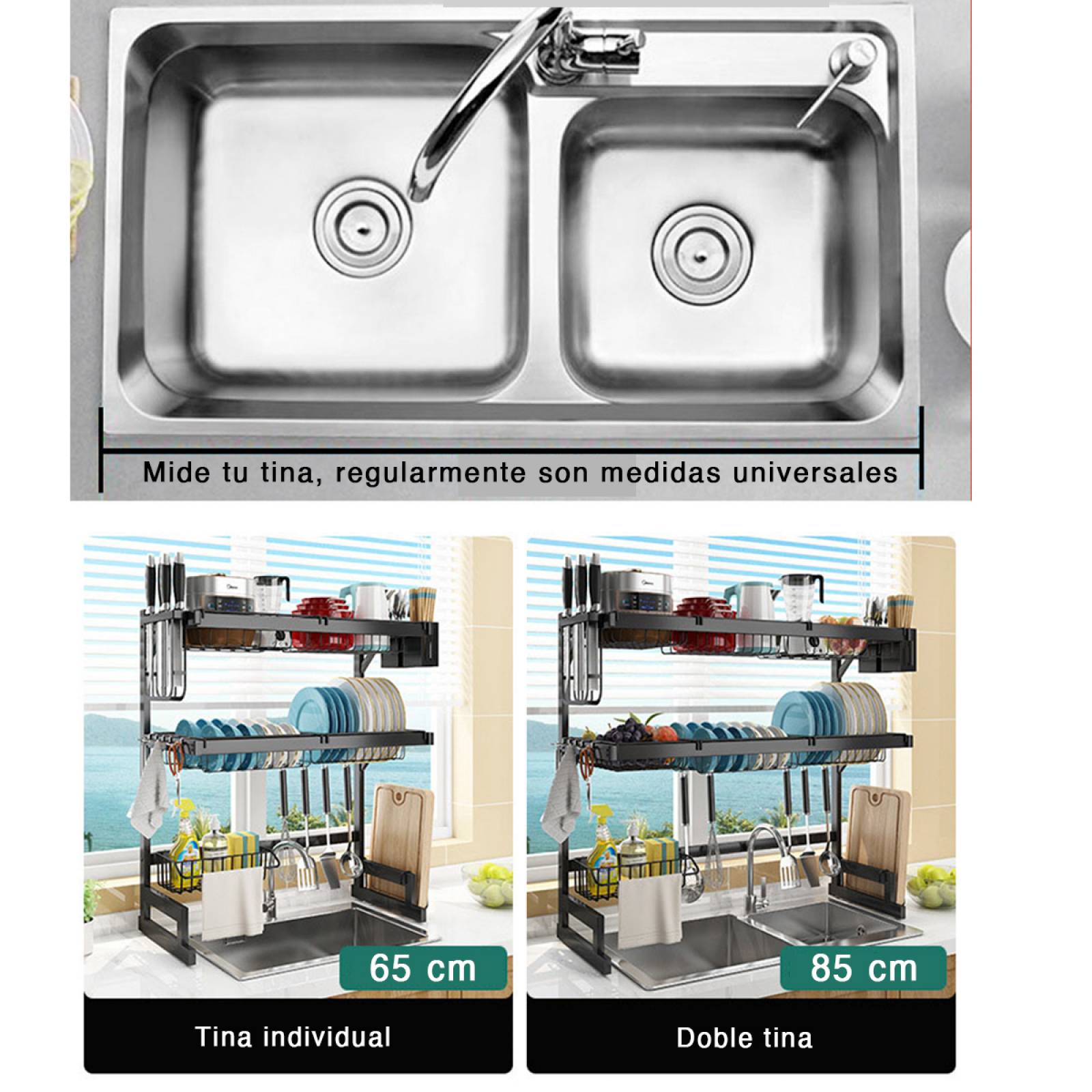 Escurridor doble nivel 85 cm
