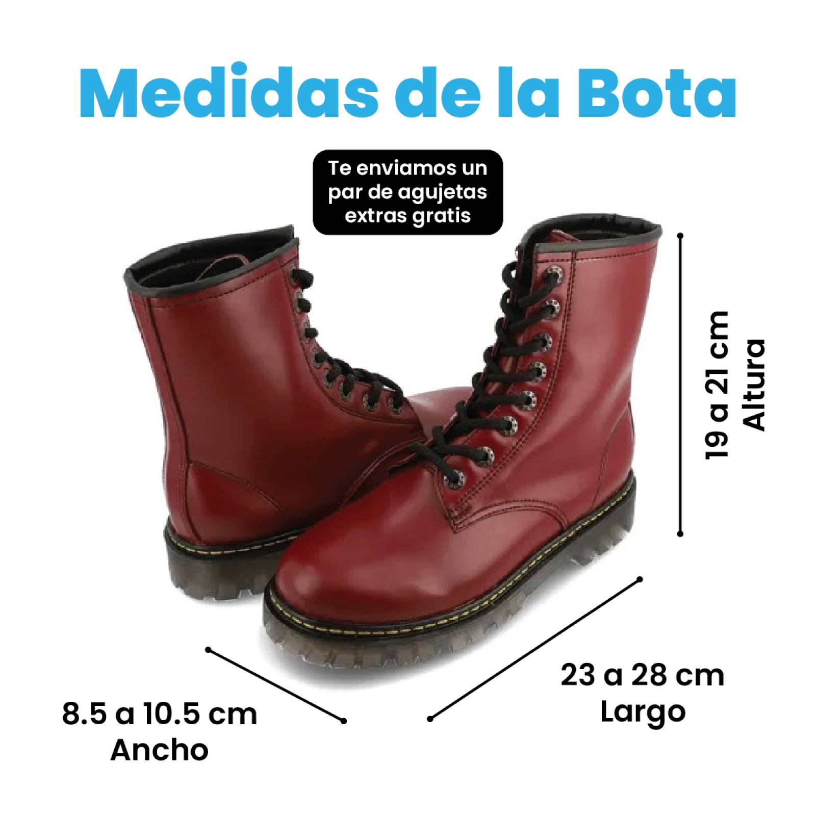 Bota Estilo Rock Vino para Hombre Botas Chunky