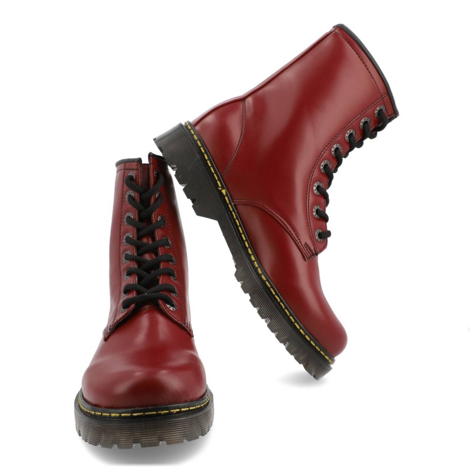 Bota Estilo Rock Vino para Hombre Botas Chunky