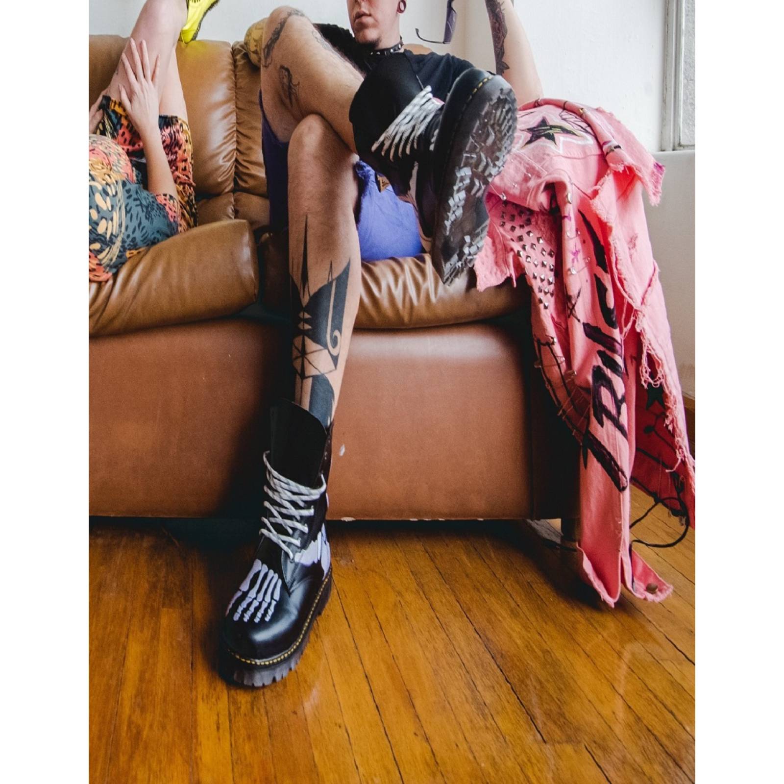 Botas Mujer Estilo Rock Huesos Bordados Mujer Bota