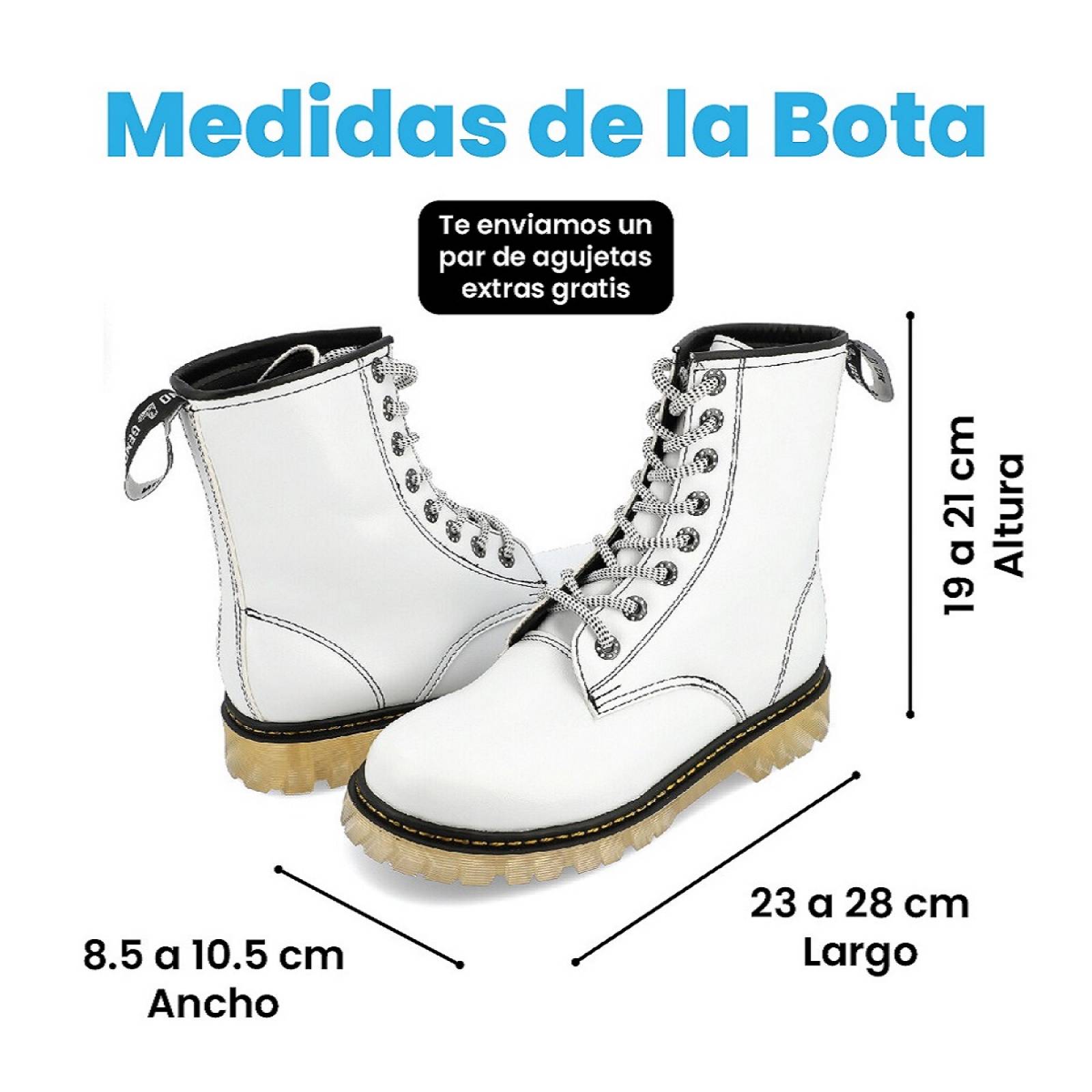Botas Rockeras Combat Hombre Blanca Botín Chunky