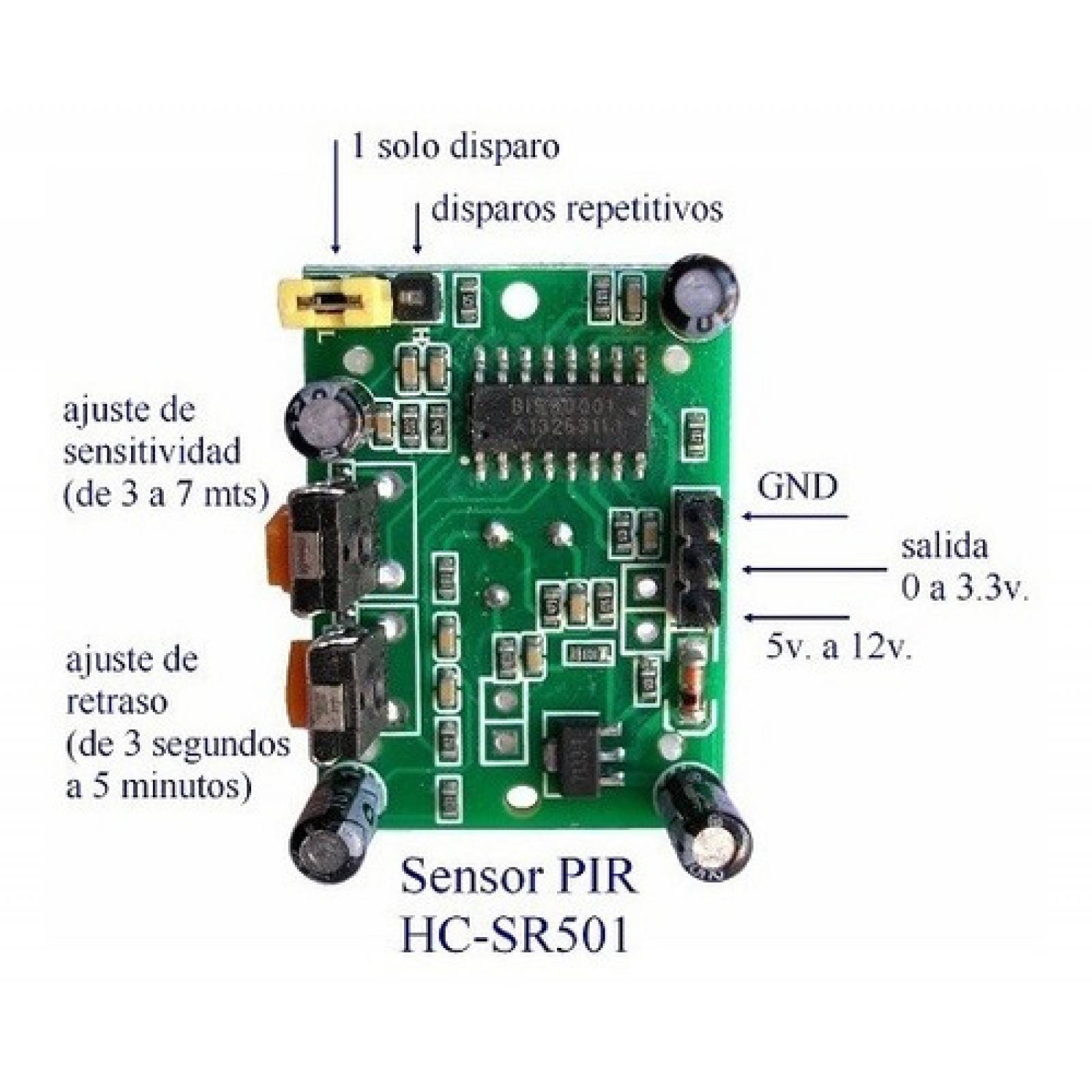 Modulo Pir Hc-sr501 Sensor Presencia Movimiento Infrarrojo Verde