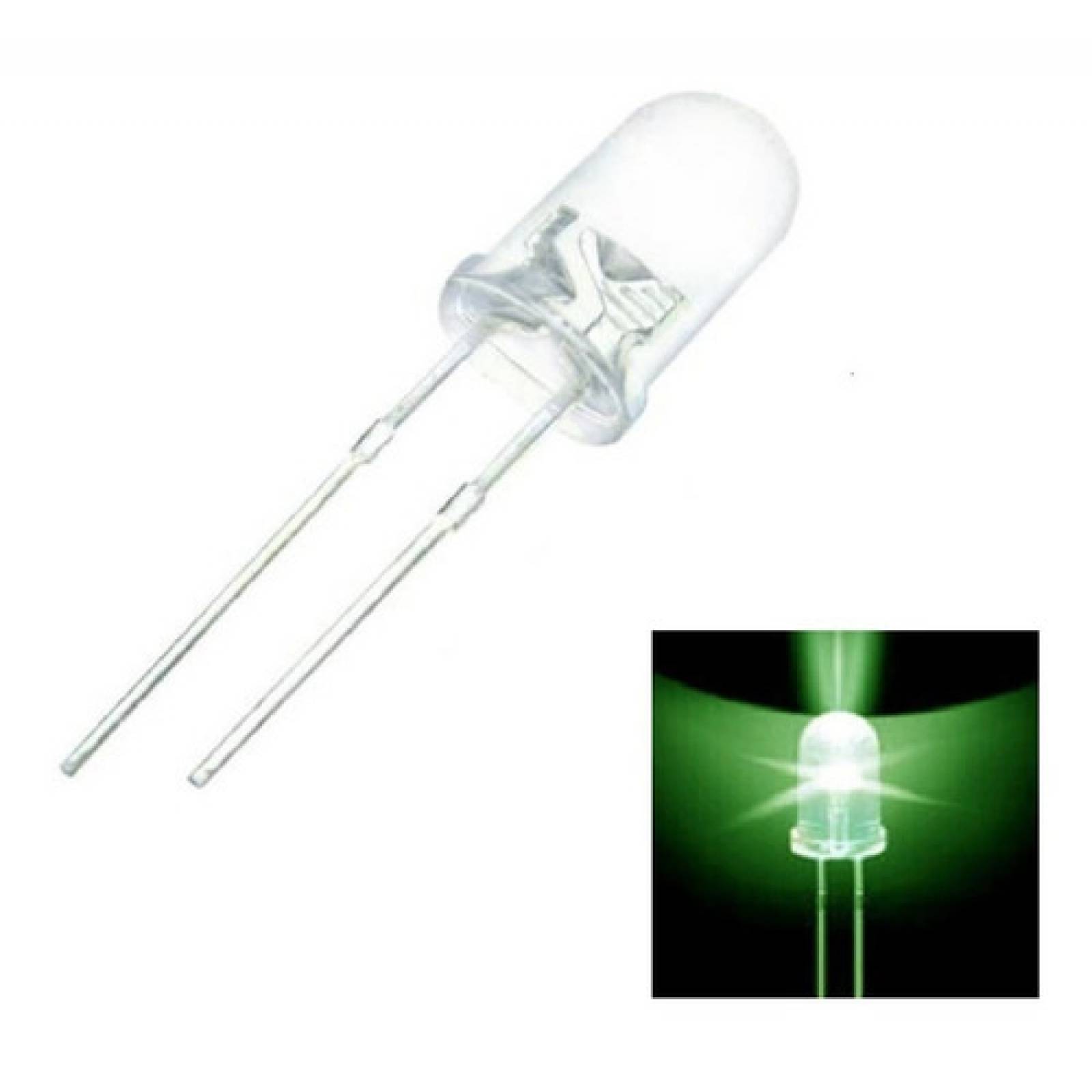 9 Pzas Led Ultrabrillante De 5mm Verde
