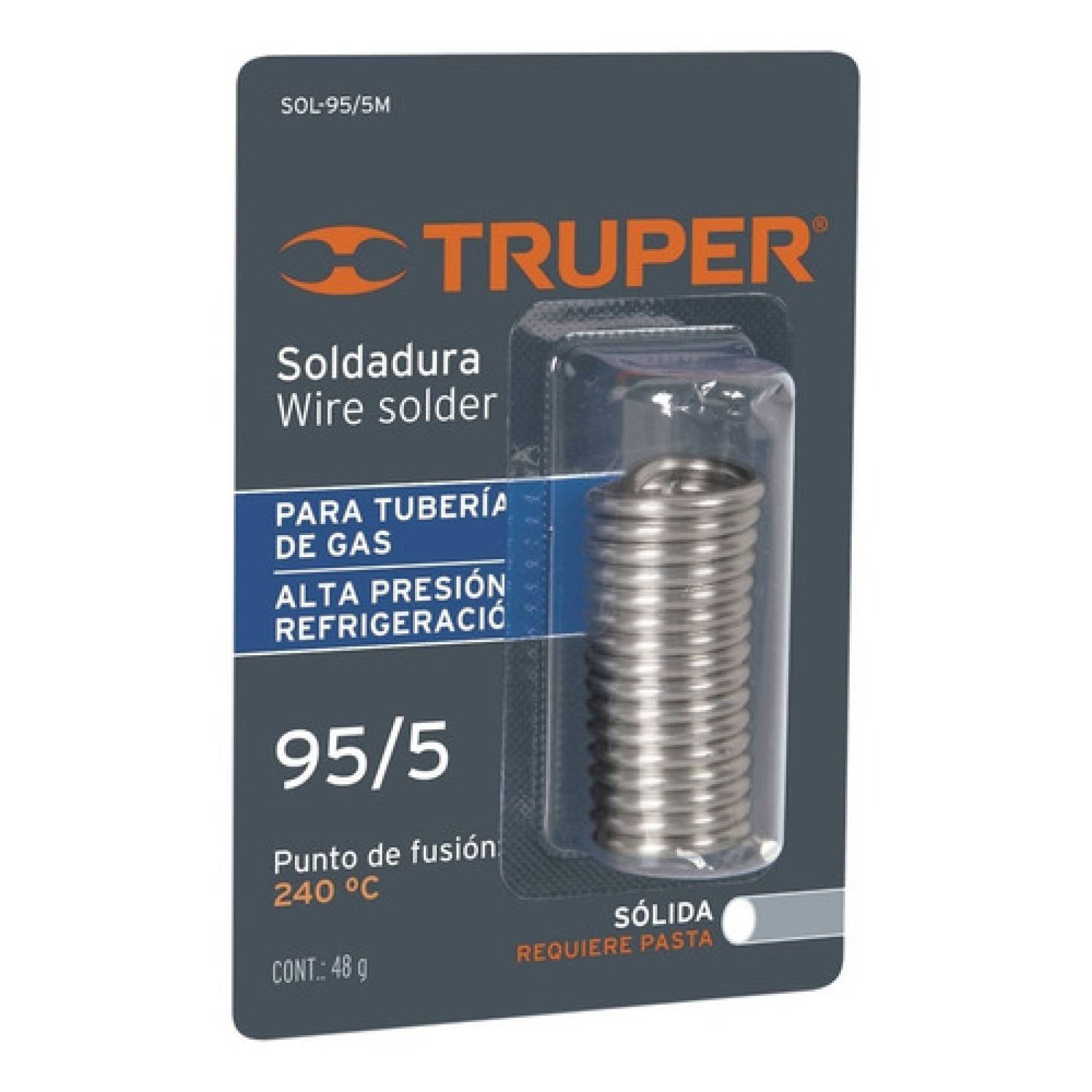 Mini soldadura solida 95/5 para tuberia de gas, 48 g