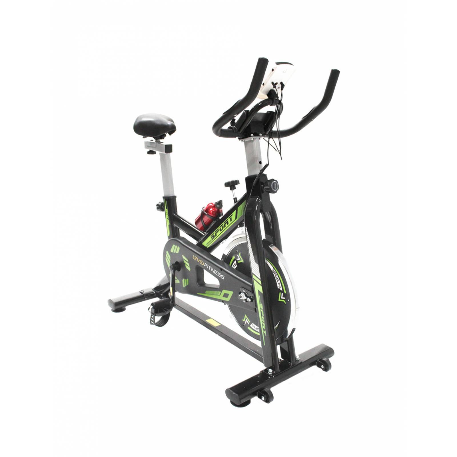 LEVEL FITNESS Bicicleta Estatica de Spinning con disco de 10kg