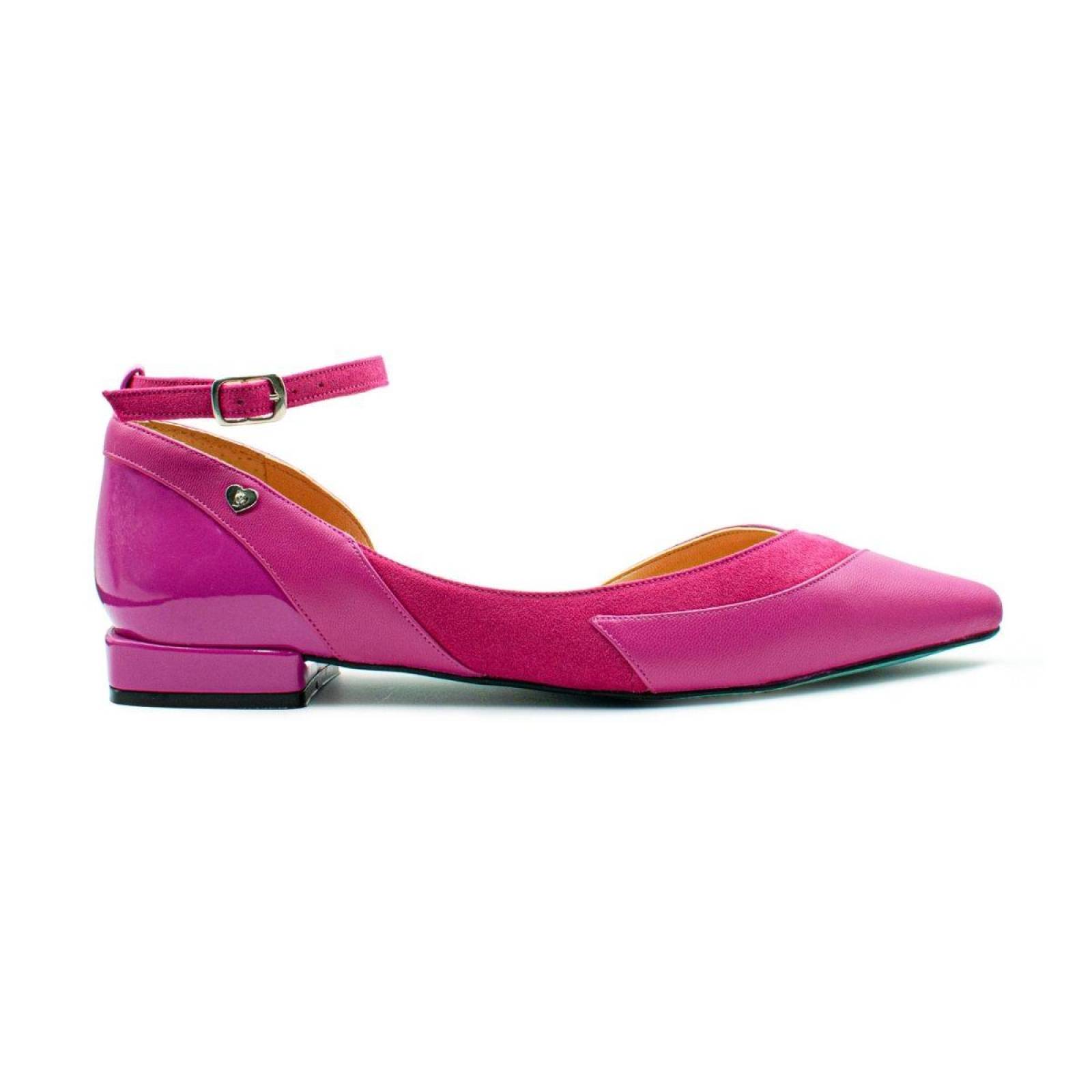 Balerina Flat Fiusha en Combinación Piel y Charol PIKIKI 