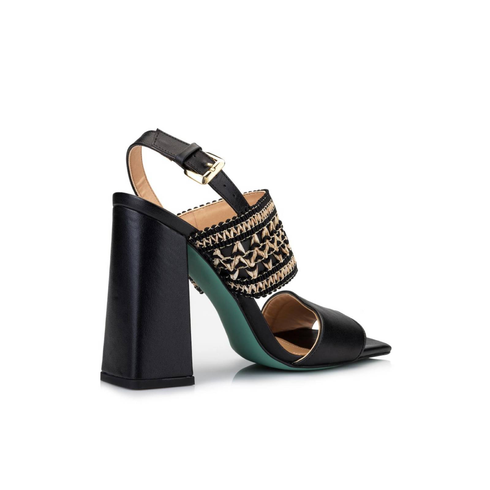 Zapatilla Chunky abierta Camel PIKIKI detalle en Tejido 